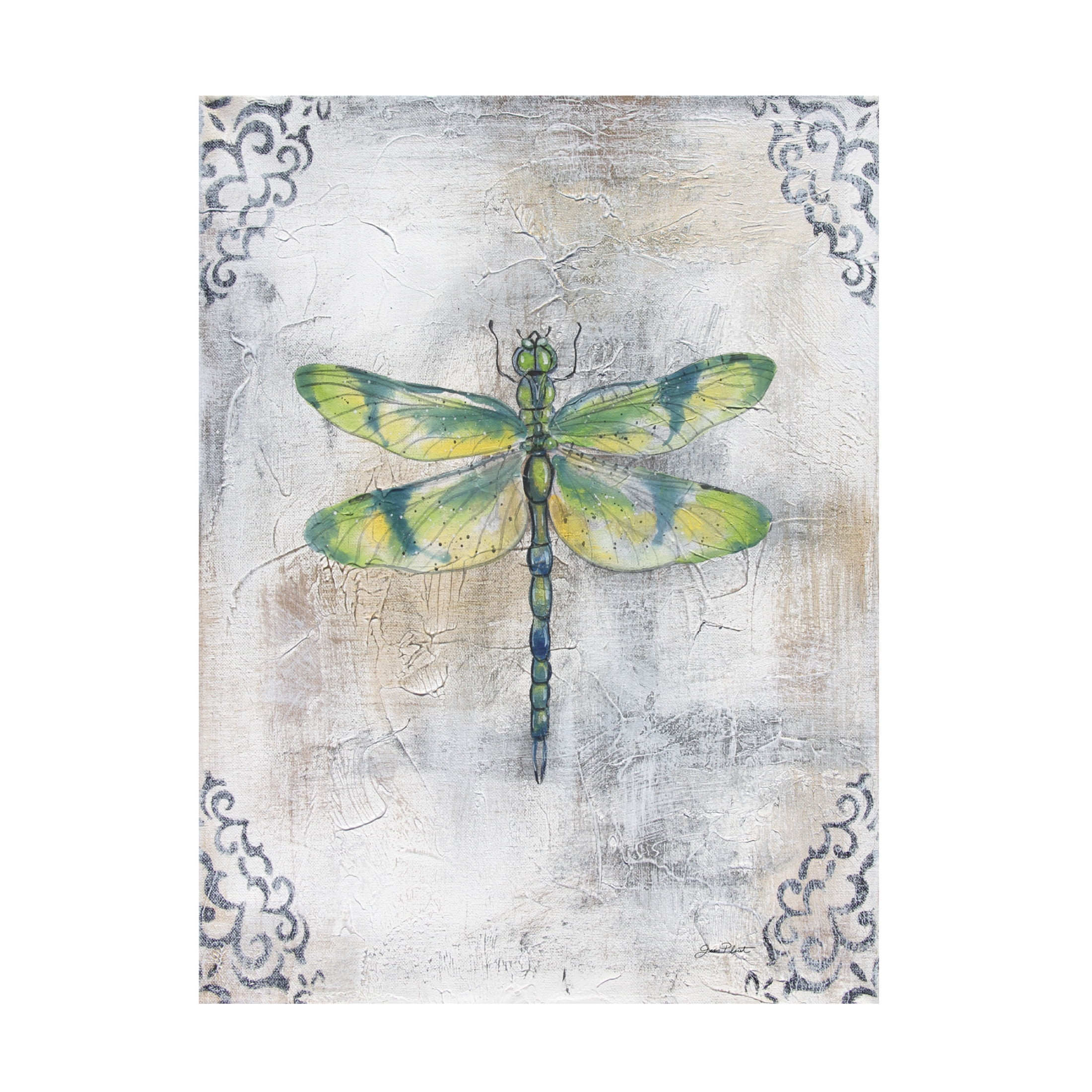 Canvas Wall Art - Jean Plout 'Textured Watercolor Wings C' Wall Art for Living Room, Bedroom, or Office Décor by Trademark Fine Art - 24 x 32 Inches