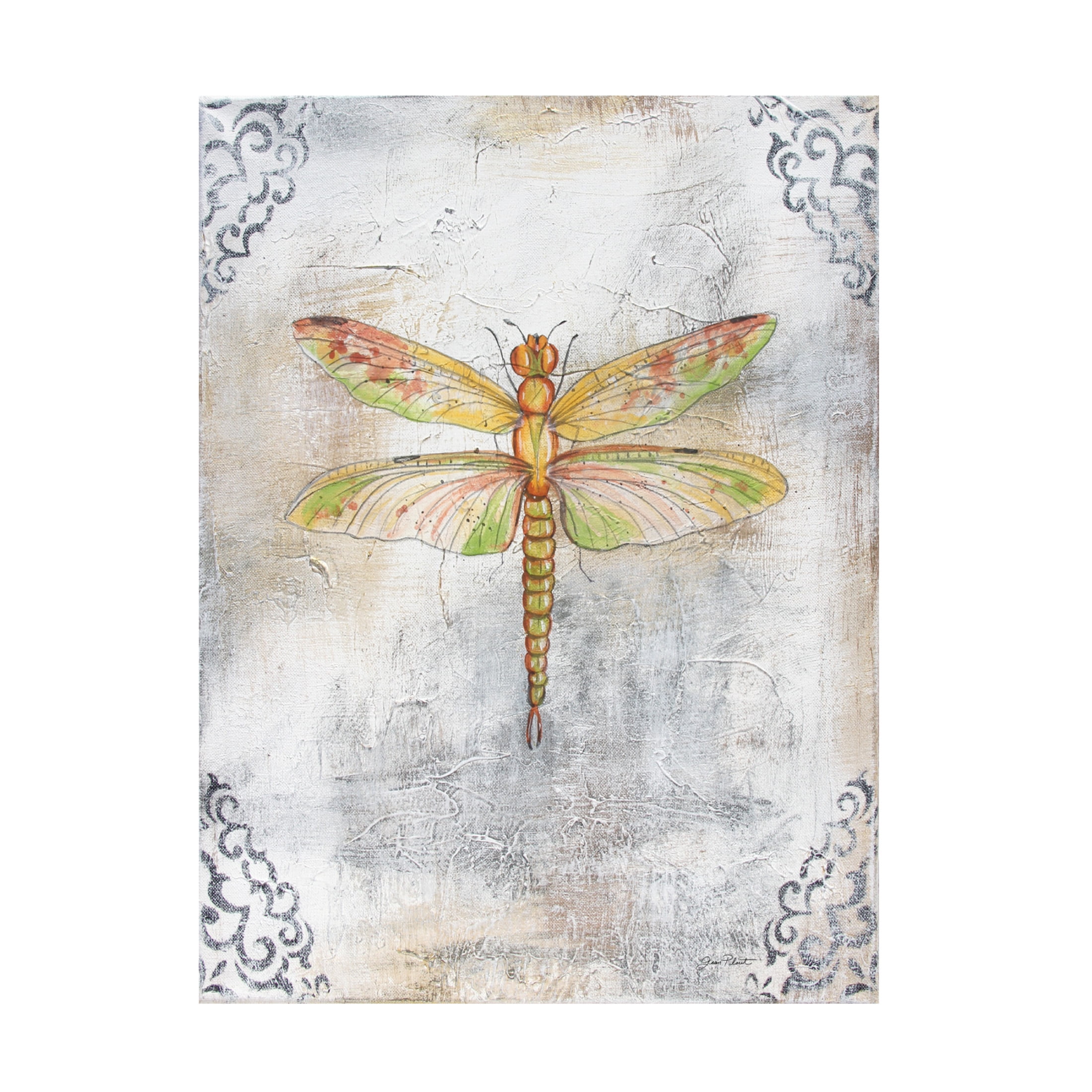 Canvas Wall Art - Jean Plout 'Textured Watercolor Wings D' Wall Art for Living Room, Bedroom, or Office Décor by Trademark Fine Art - 24 x 32 Inches