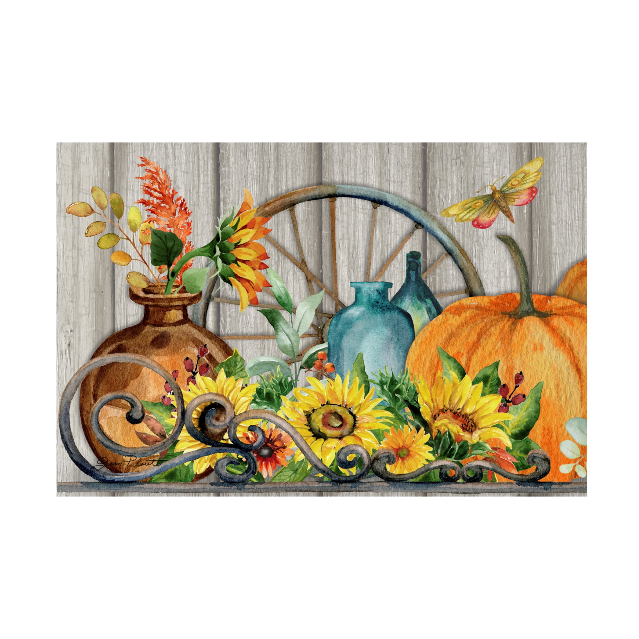 Canvas Wall Art - Jean Plout 'Thankful Heart B' Wall Art for Living Room, Bedroom, or Office Décor by Trademark Fine Art - 19 x 12 Inches