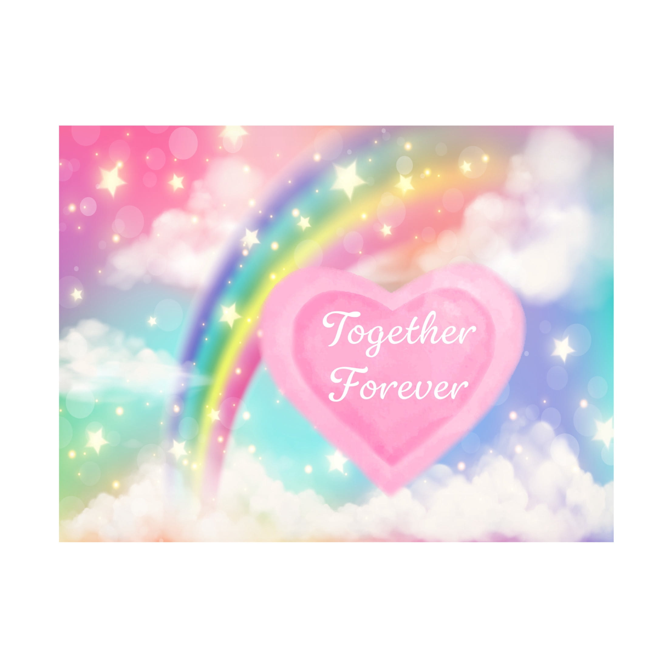 Canvas Wall Art - Jean Plout 'Together Forever Rainbow' Wall Art for Living Room, Bedroom, or Office Décor by Trademark Fine Art - 32 x 32 Inches