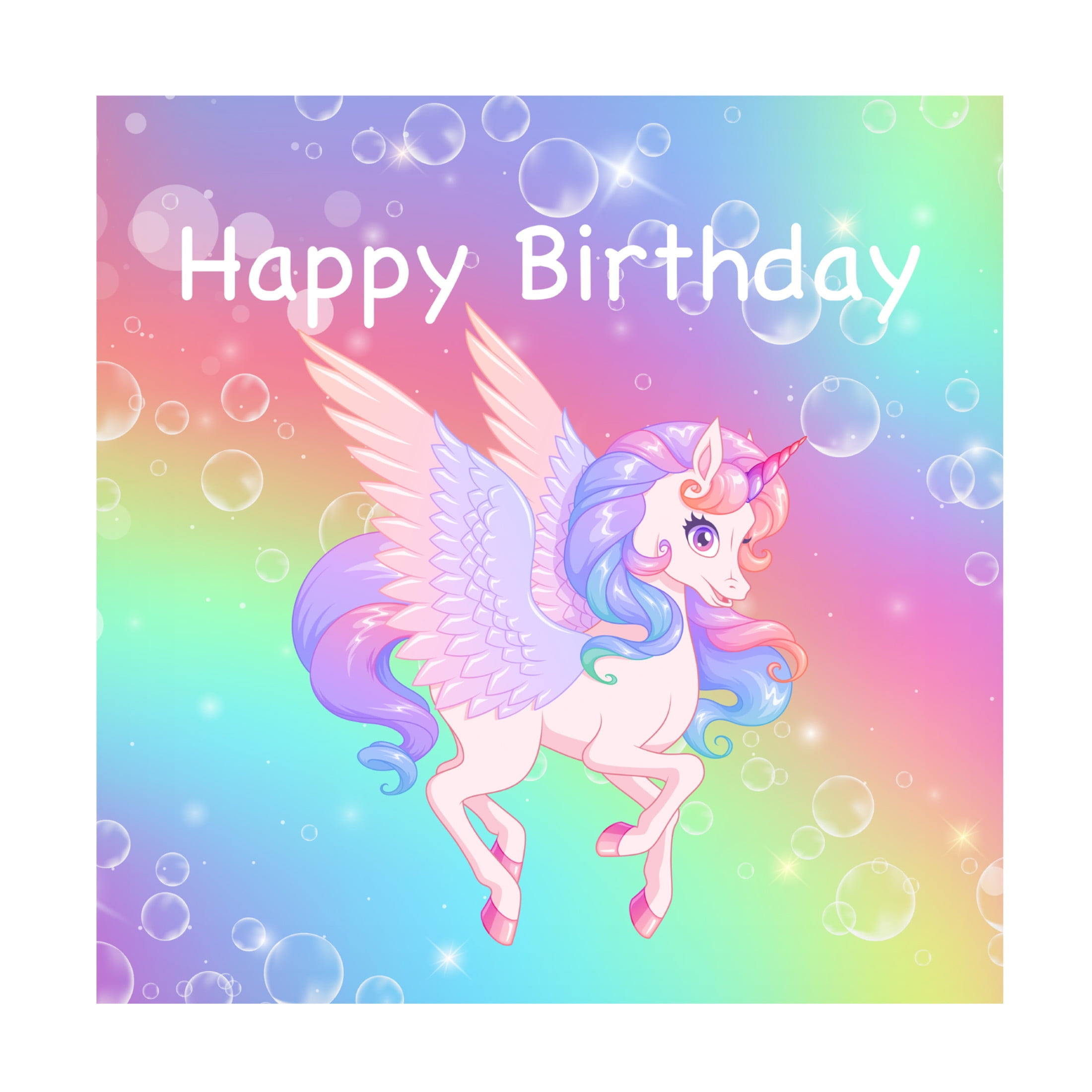 Canvas Wall Art - Jean Plout 'Unicorn Birthday' Wall Art for Living Room, Bedroom, or Office Décor by Trademark Fine Art - 18 x 18 Inches