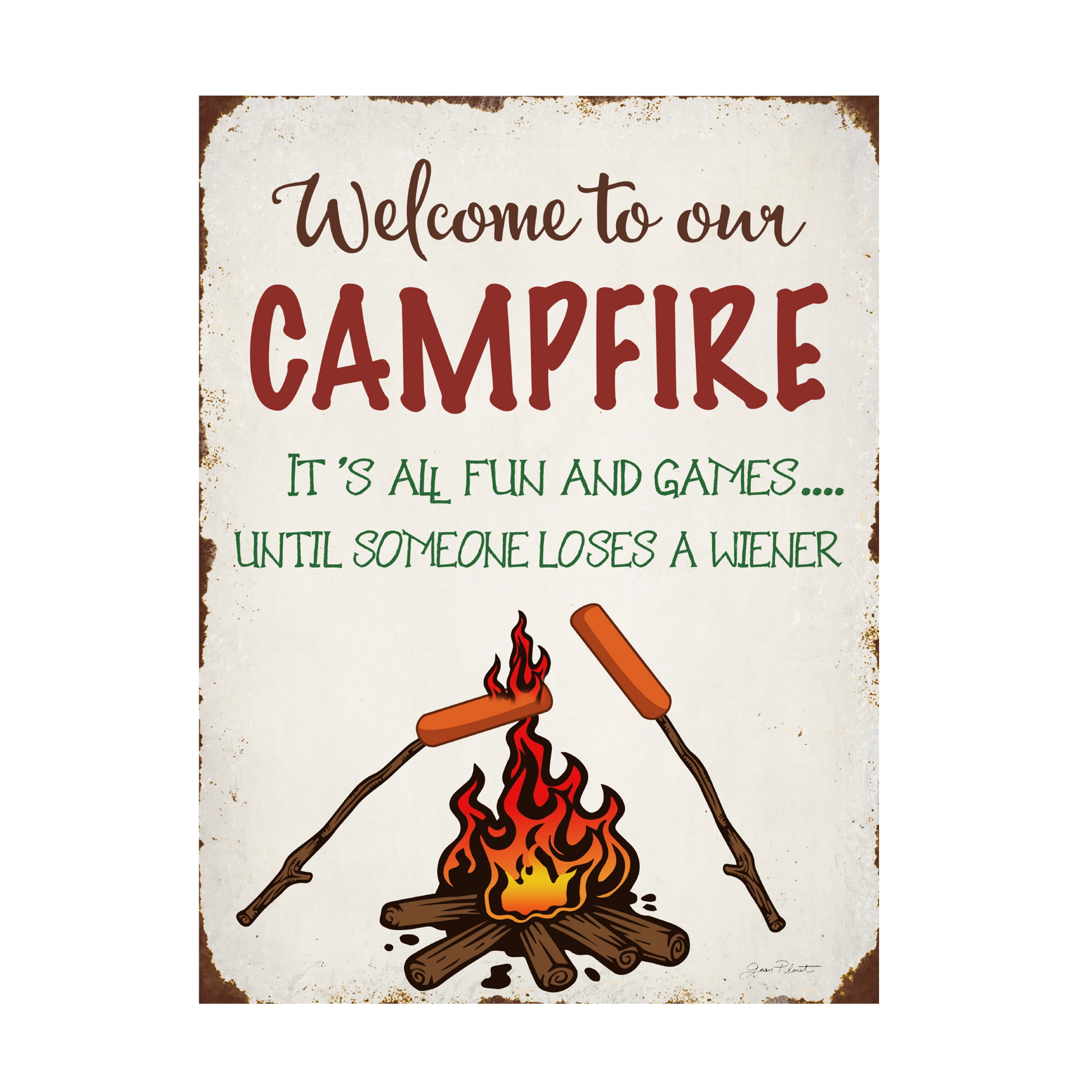 Canvas Wall Art - Jean Plout 'Welcome To Our Campfire 1' Wall Art for Living Room, Bedroom, or Office DÃ©cor by Trademark Fine Art - 35 x 47 Inches