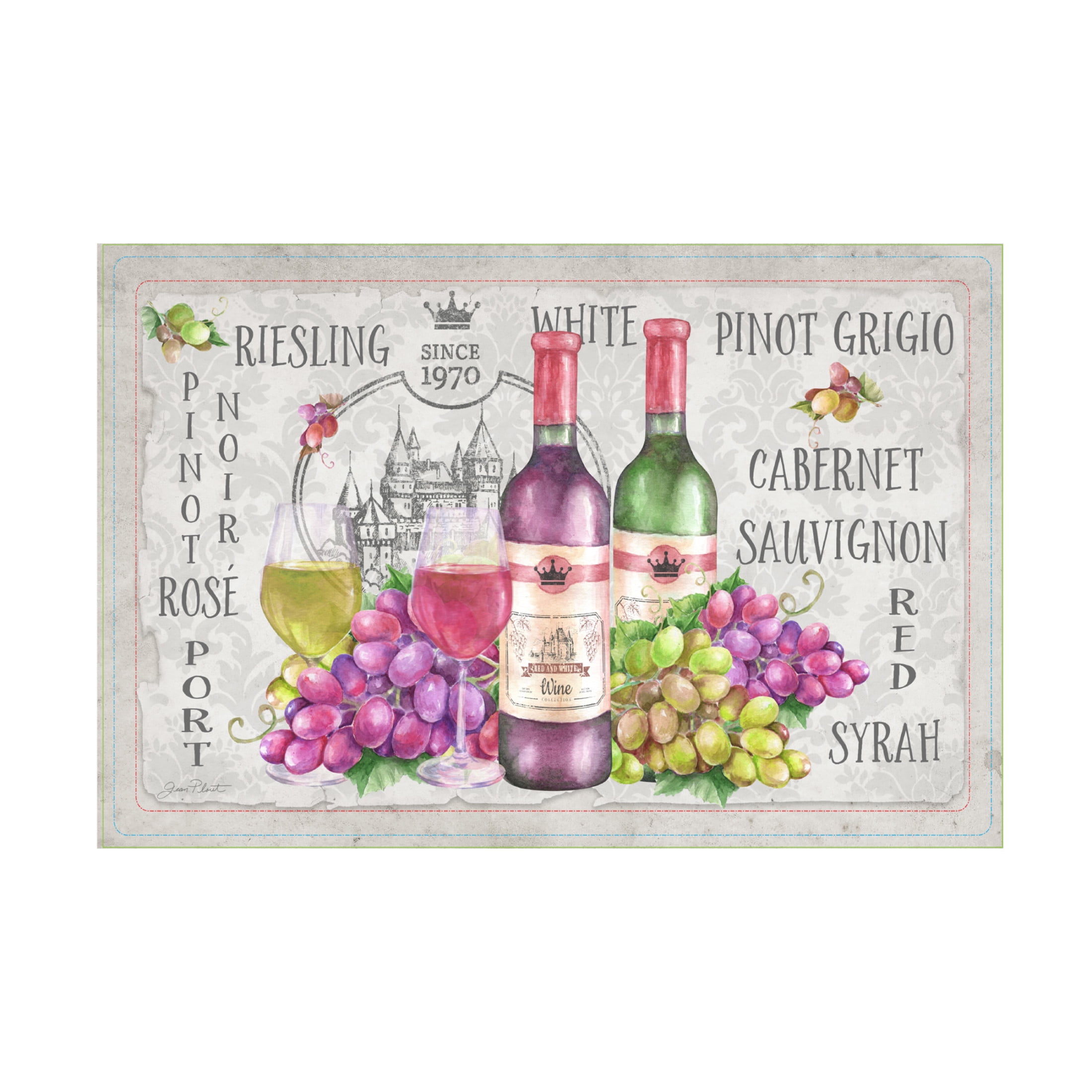 Canvas Wall Art - Jean Plout 'Whimsy Wine' Wall Art for Living Room, Bedroom, or Office Décor by Trademark Fine Art - 24 x 16 Inches
