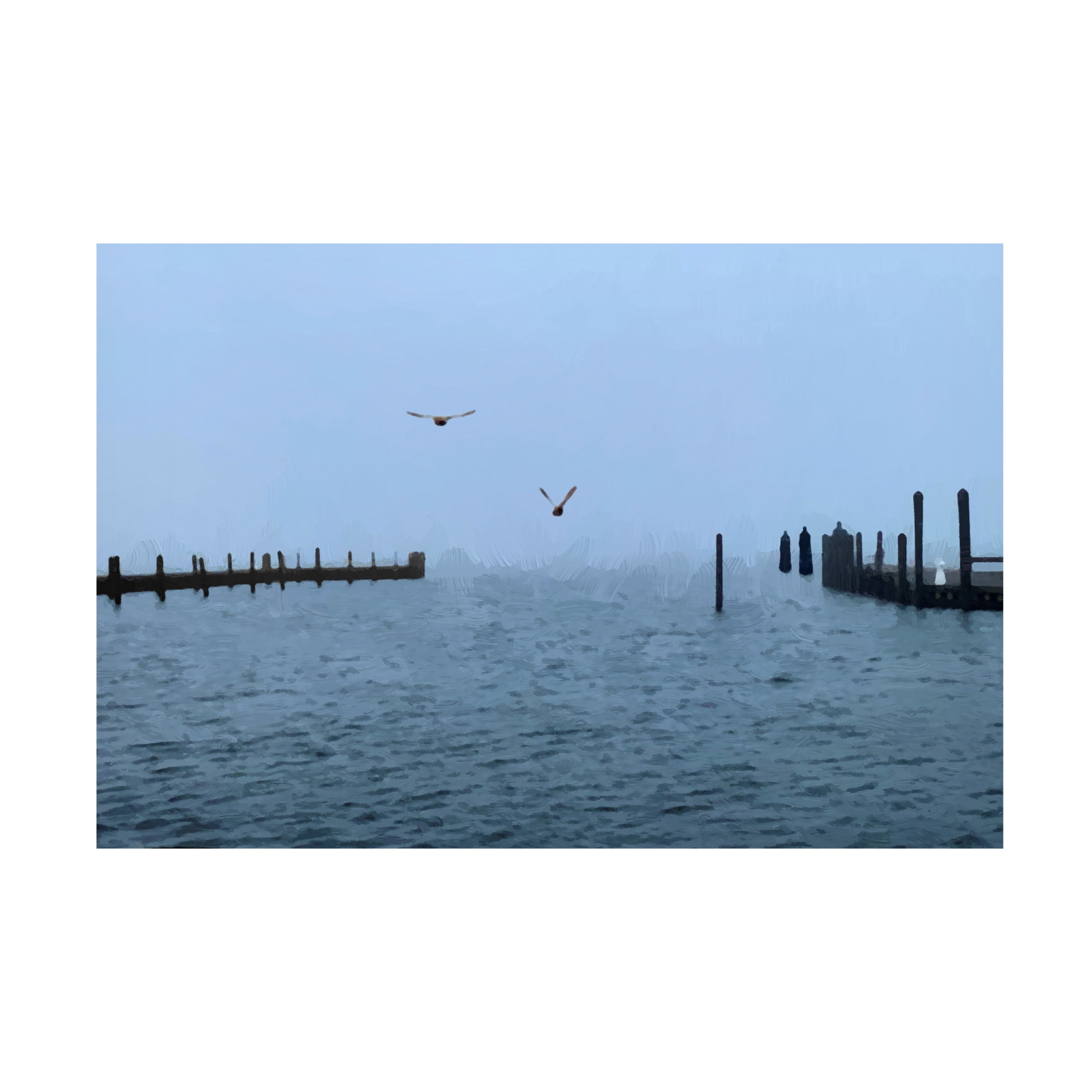 Canvas Wall Art - Jeff Pica 'Pines Harbor Blue' Wall Art for Living Room, Bedroom, or Office Décor by Trademark Fine Art - 47 x 30 Inches