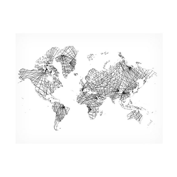 Canvas Wall Art - Jennifer Goldberger 'Global Matrix' Wall Art for Living Room, Bedroom, or Office Décor by Trademark Fine Art - 19 x 14 Inches