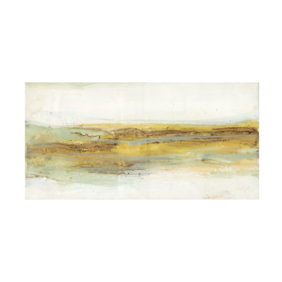 Canvas Wall Art - Jennifer Goldberger 'Mint & Ochre Horizon I' Wall Art for Living Room, Bedroom, or Office Décor by Trademark Fine Art - 47 x 24 Inches