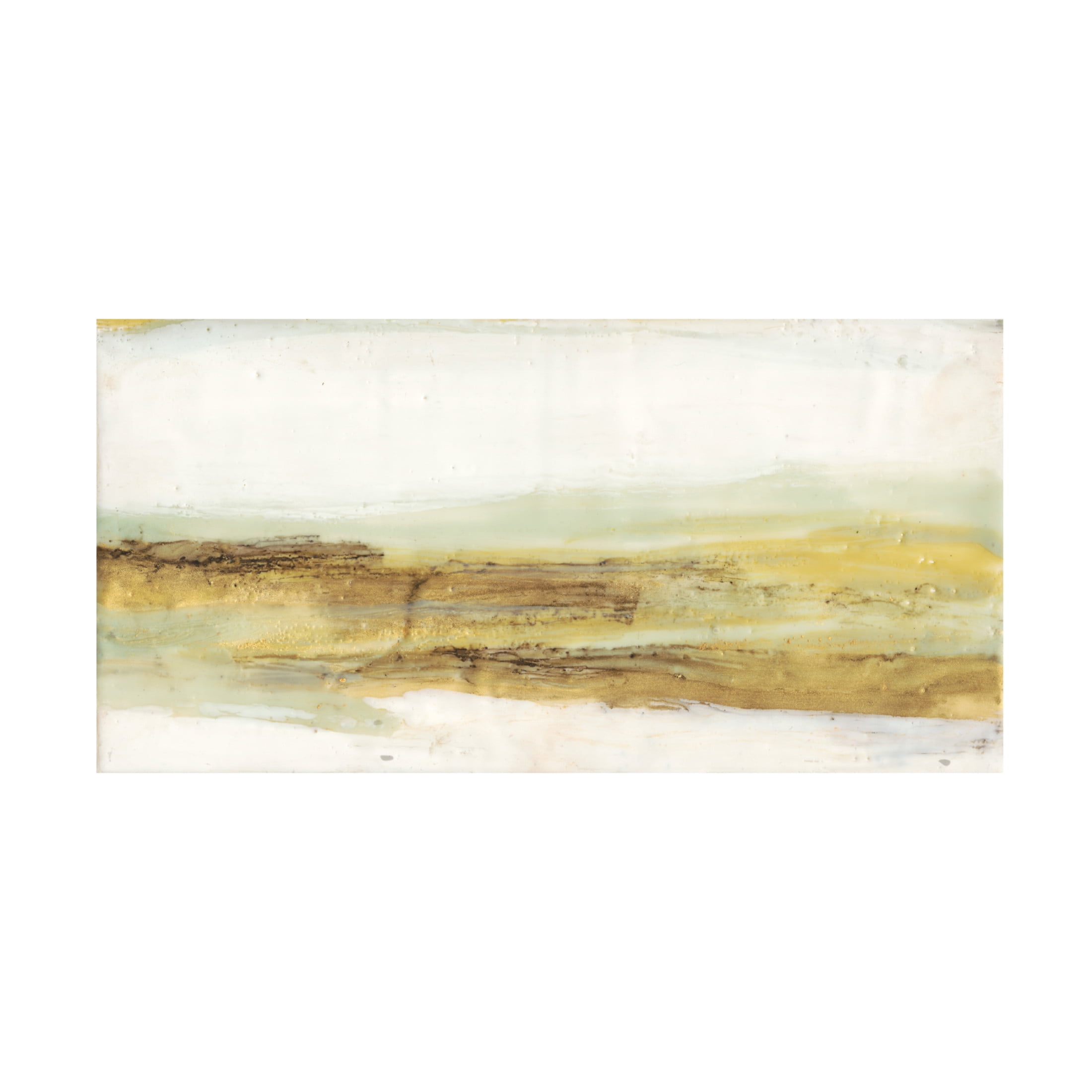 Canvas Wall Art - Jennifer Goldberger 'Mint & Ochre Horizon II' Wall Art for Living Room, Bedroom, or Office Décor by Trademark Fine Art - 24 x 12 Inches