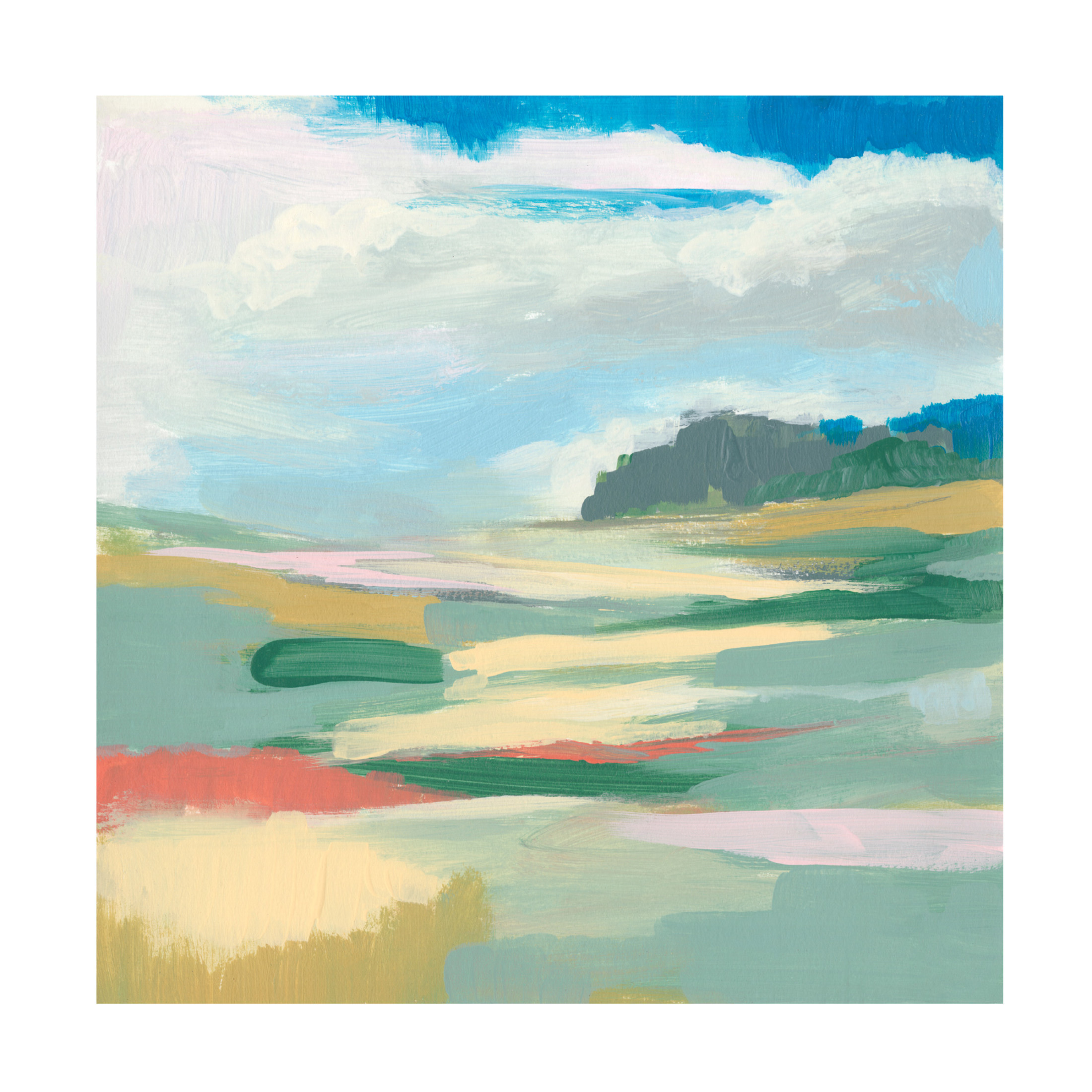 Canvas Wall Art - Jennifer Goldberger 'Sweeping Sky I' Wall Art for Living Room, Bedroom, or Office Décor by Trademark Fine Art - 24 x 24 Inches