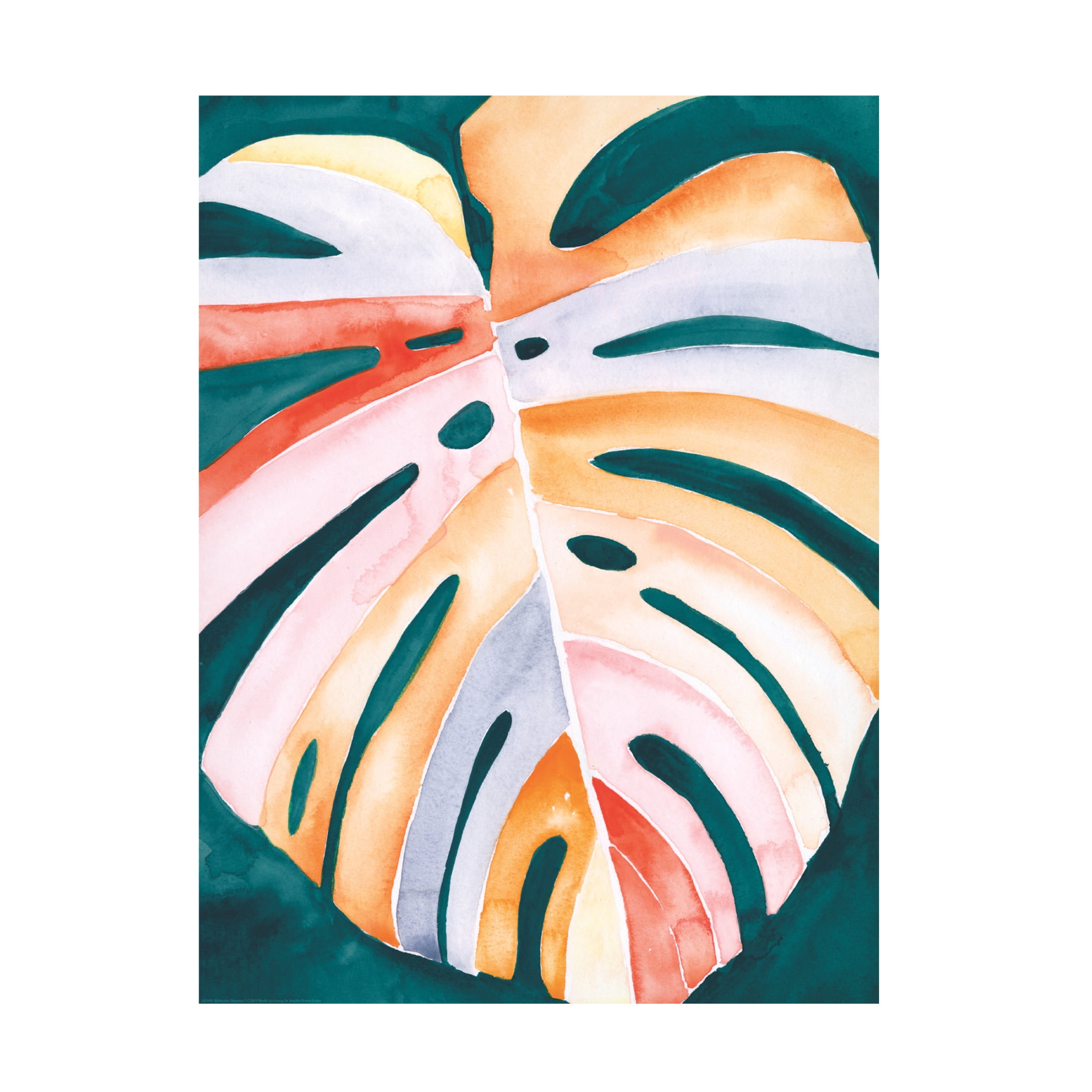 Canvas Wall Art - Jennifer Paxton Parker 'Multicolor Monstera I' Wall Art for Living Room, Bedroom, or Office Décor by Trademark Fine Art - 35 x 47 Inches