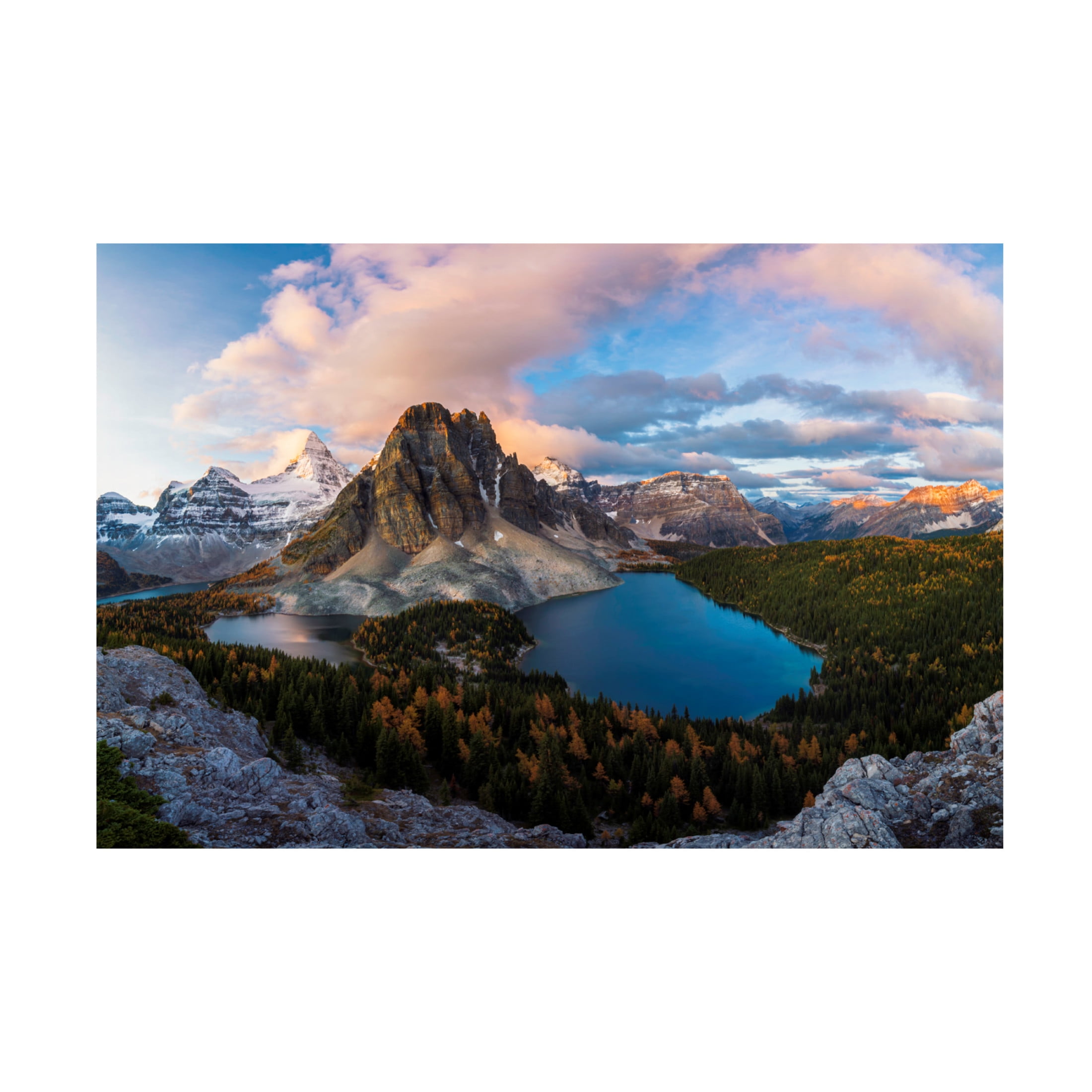 Canvas Wall Art - Jenny L. Zhang 'Sunrise At Mt Assiniboine' Wall Art for Living Room, Bedroom, or Office Décor by Trademark Fine Art - 32 x 22 Inches
