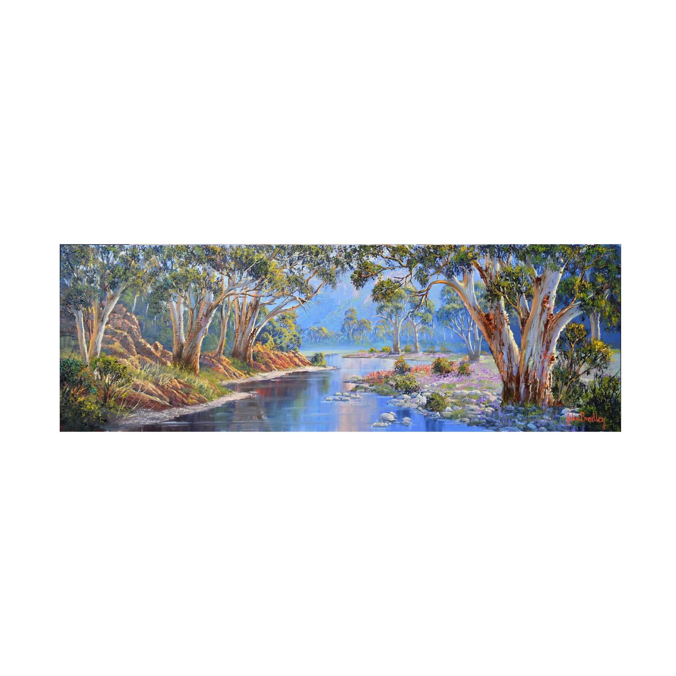 Canvas Wall Art - John Bradley 'Colours of the Flinders - Brachina Gorge' Wall Art for Living Room, Bedroom, or Office Décor by Trademark Fine Art - 32 x 10 Inches