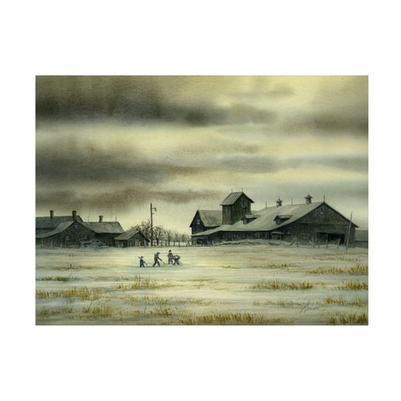 Canvas Wall Art - John Morrow 'Home game' Wall Art for Living Room, Bedroom, or Office Décor by Trademark Fine Art - 19 x 19 Inches