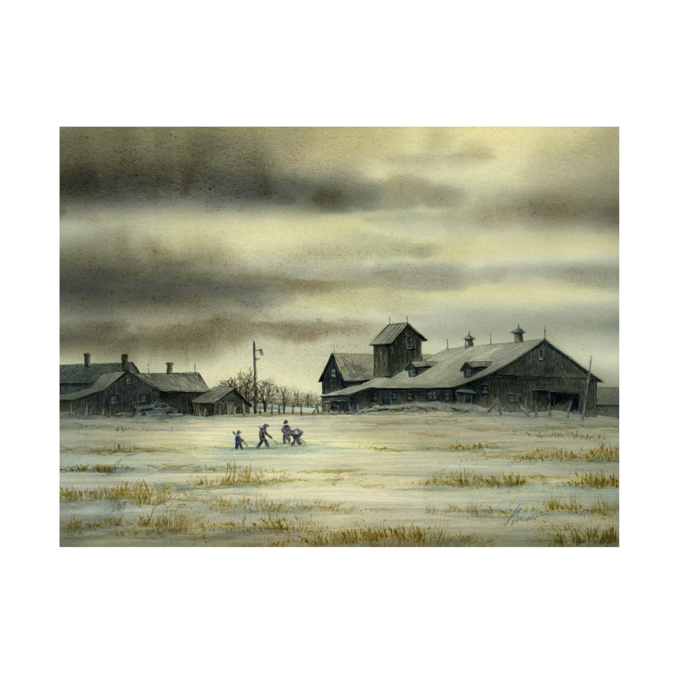 Canvas Wall Art - John Morrow 'Home game' Wall Art for Living Room, Bedroom, or Office Décor by Trademark Fine Art - 24 x 24 Inches