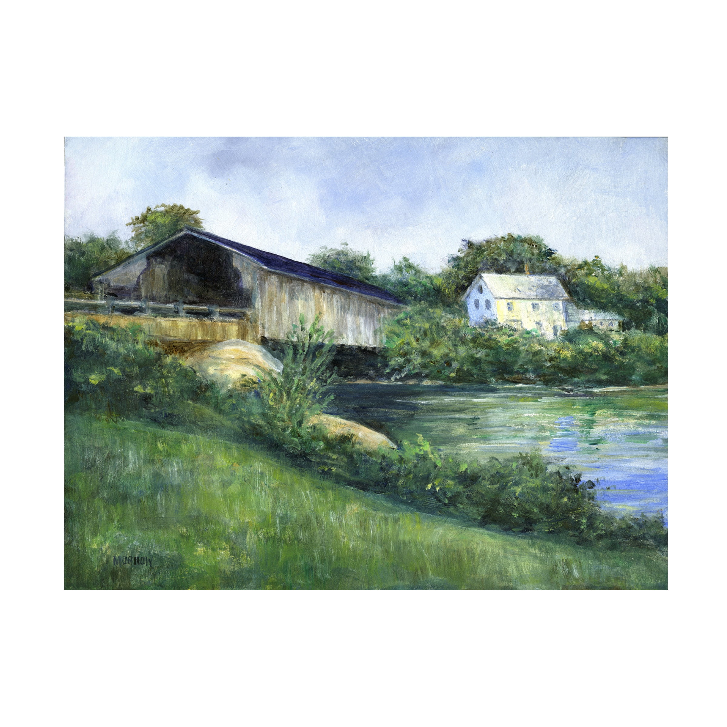 Canvas Wall Art - John Morrow 'Waitsfield Crossing' Wall Art for Living Room, Bedroom, or Office DÃ©cor by Trademark Fine Art - 32 x 24 Inches