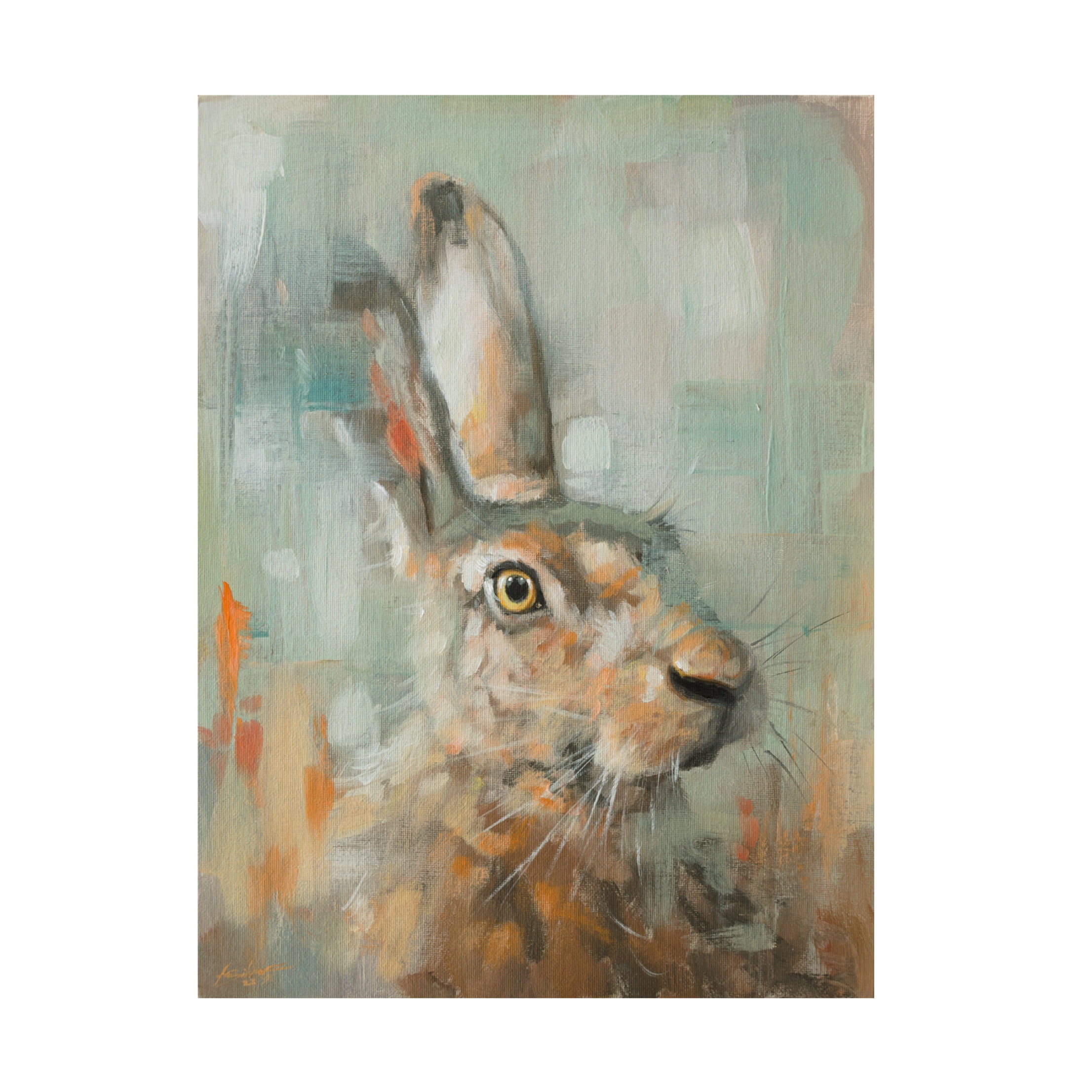 Canvas Wall Art - John Silver 'Hare' Wall Art for Living Room, Bedroom, or Office Décor by Trademark Fine Art - 18 x 24 Inches