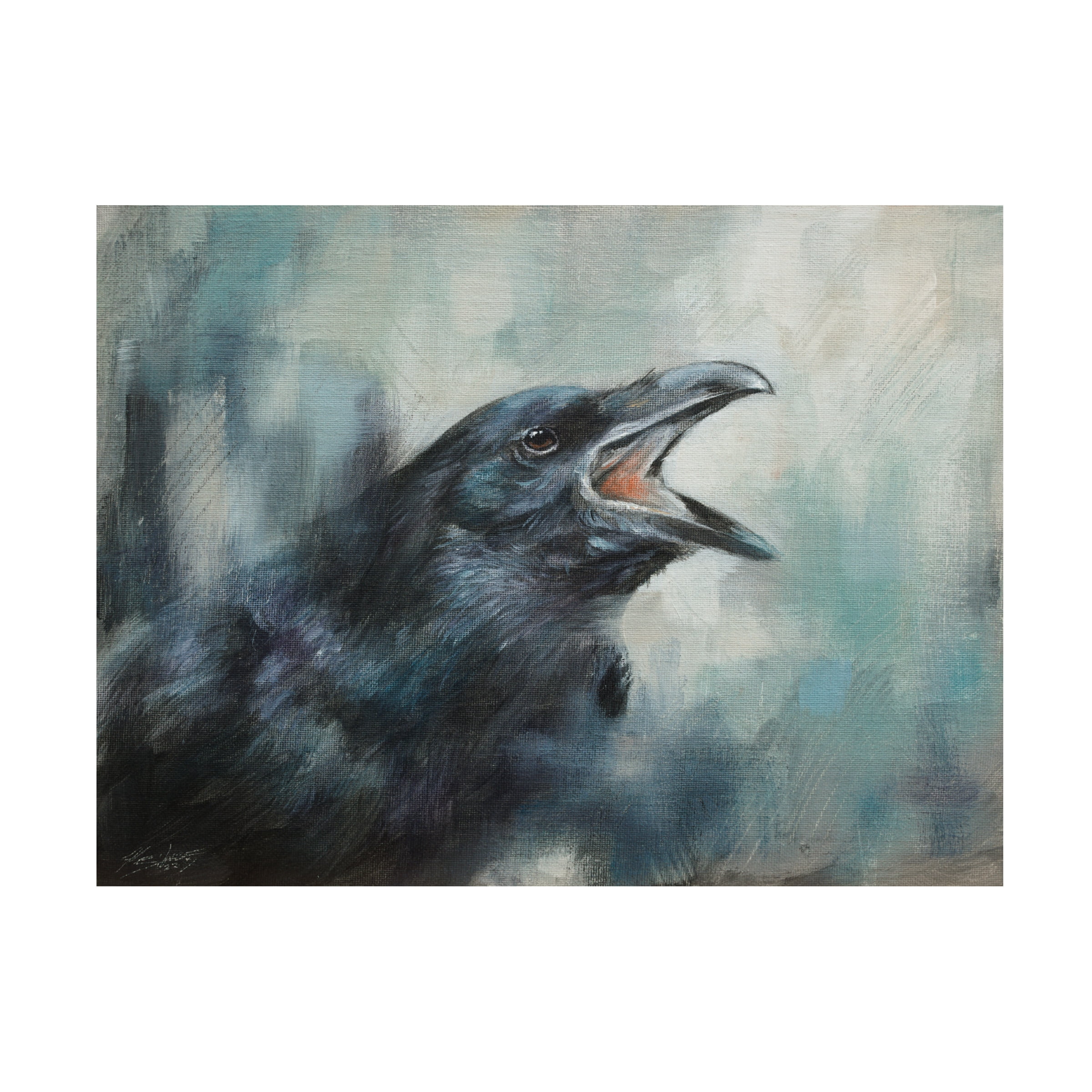 Canvas Wall Art - John Silver 'Raven 2' Wall Art for Living Room, Bedroom, or Office DÃ©cor by Trademark Fine Art - 19 x 14 Inches