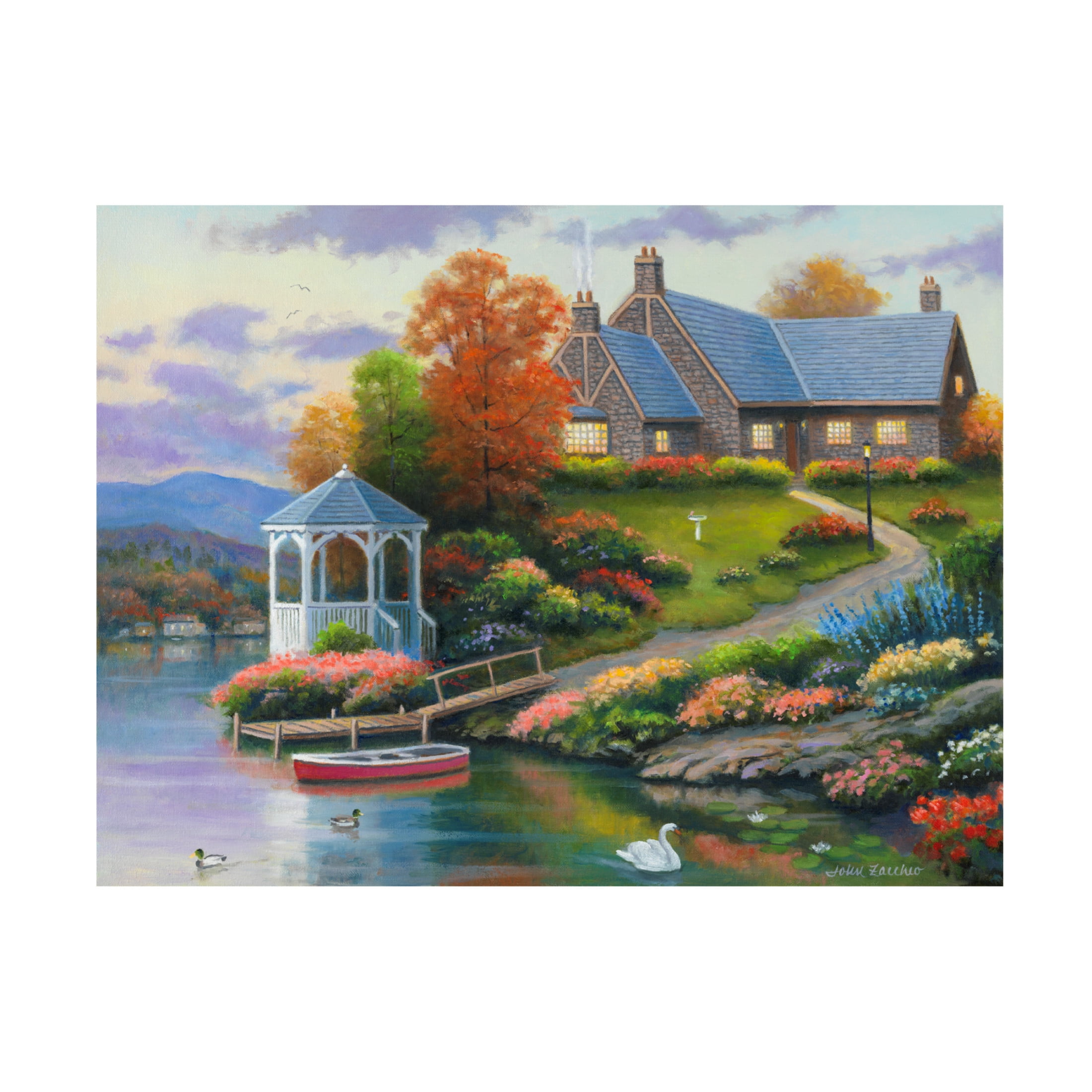 Canvas Wall Art - John Zaccheo 'Almost Autumn' Wall Art for Living Room, Bedroom, or Office Décor by Trademark Fine Art - 32 x 24 Inches