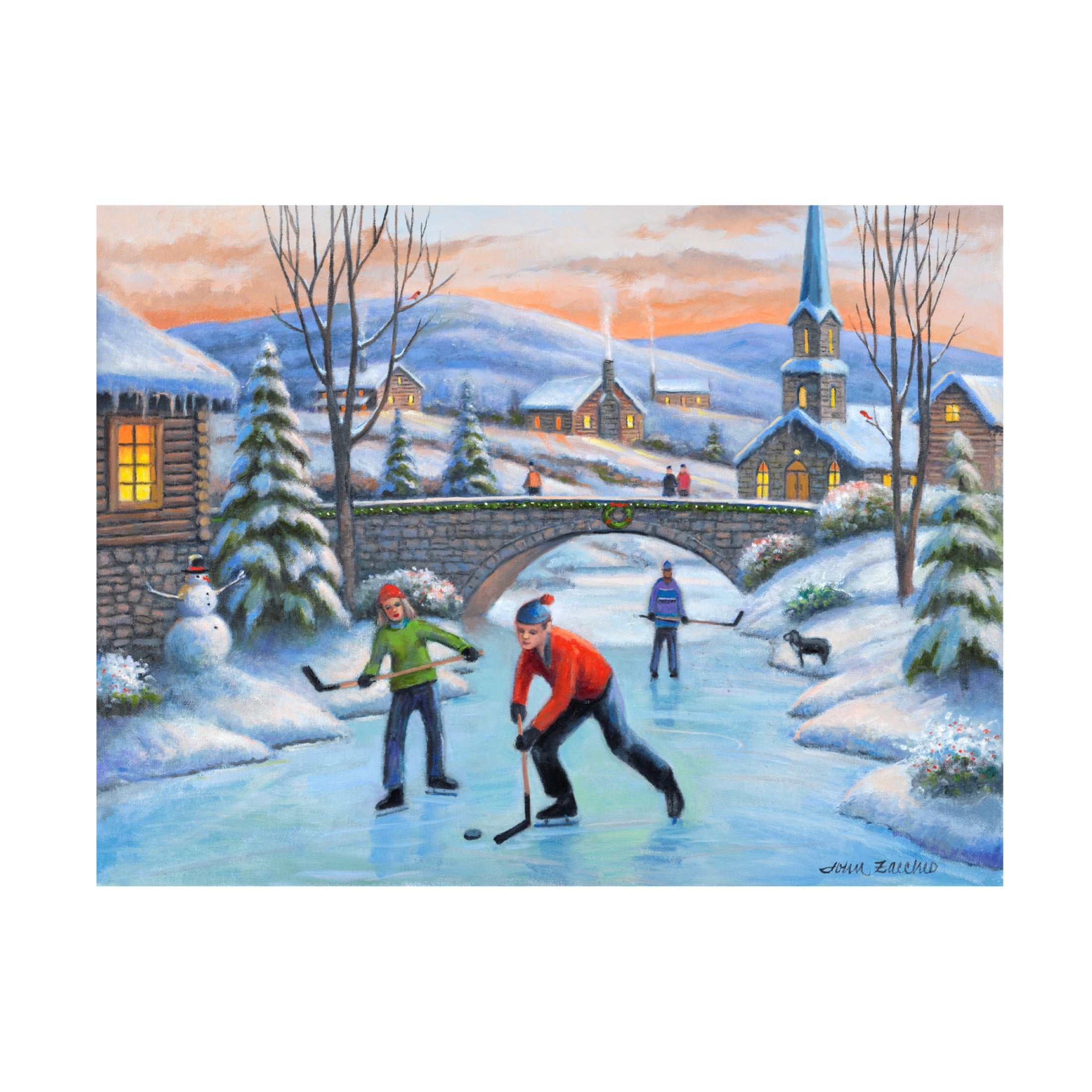 Canvas Wall Art - John Zaccheo 'Going for the Goal' Wall Art for Living Room, Bedroom, or Office Décor by Trademark Fine Art - 19 x 14 Inches