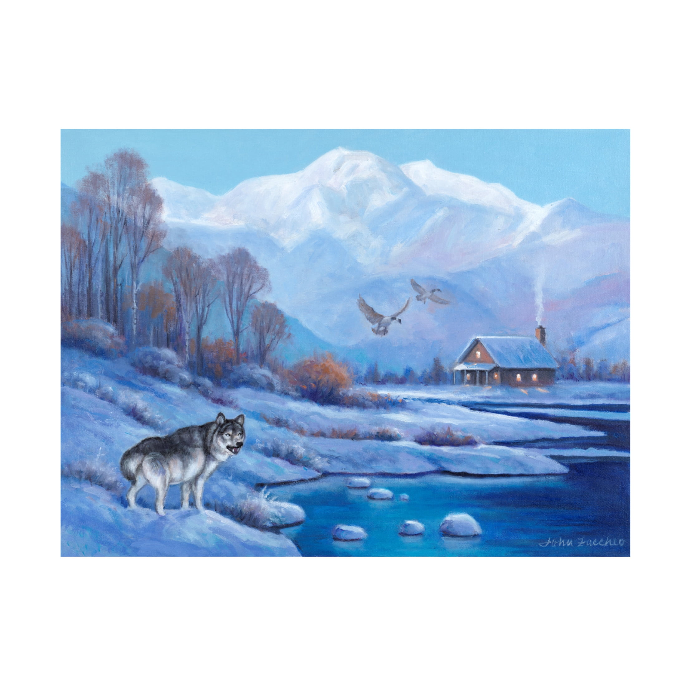 Canvas Wall Art - John Zaccheo 'Natures Gift to Winter' Wall Art for Living Room, Bedroom, or Office Décor by Trademark Fine Art - 24 x 18 Inches
