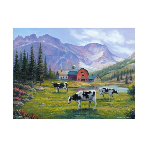 Canvas Wall Art - John Zaccheo 'Peaceful Pasture' Wall Art for Living Room, Bedroom, or Office Décor by Trademark Fine Art - 19 x 14 Inches