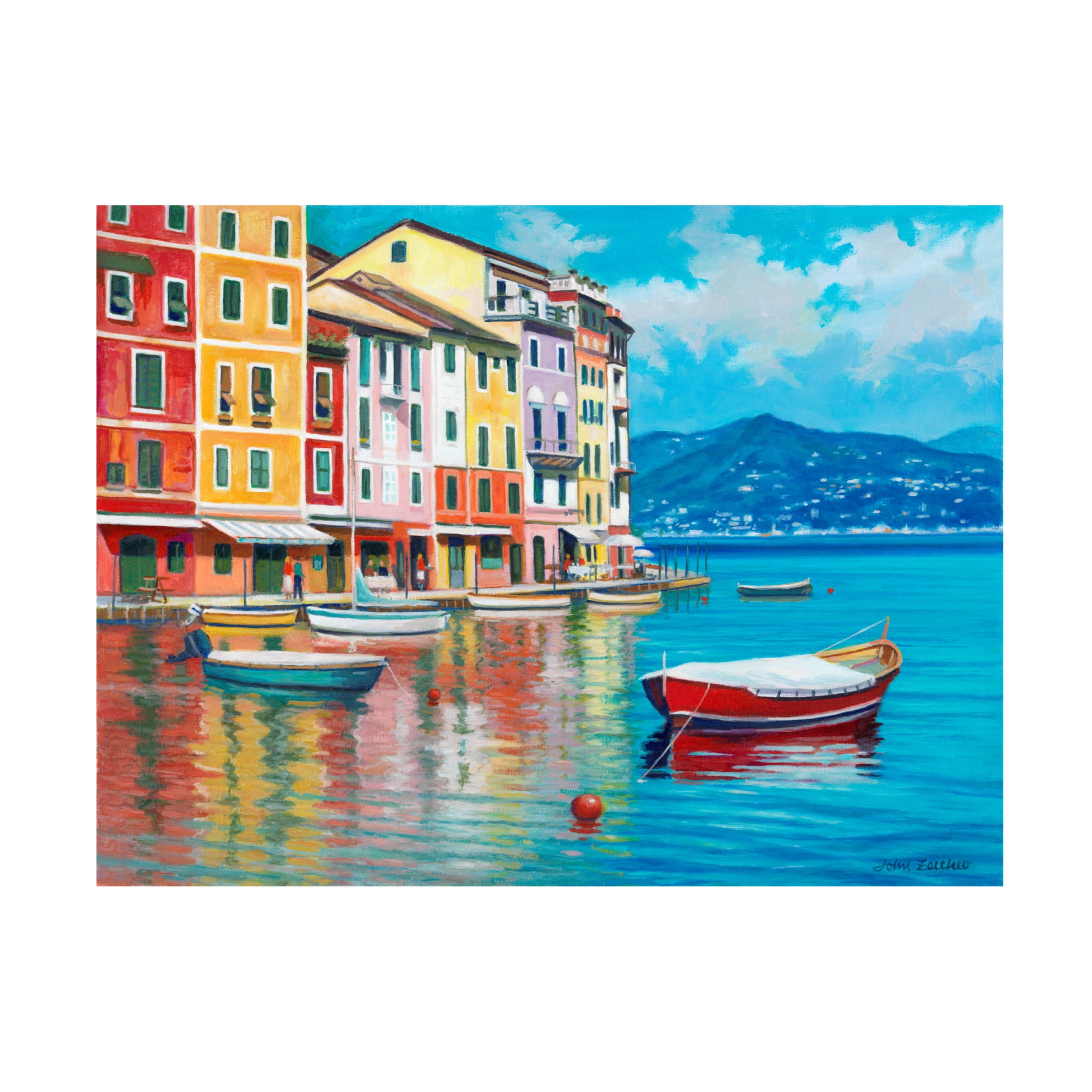 Canvas Wall Art - John Zaccheo 'Portofino' Wall Art for Living Room, Bedroom, or Office Décor by Trademark Fine Art - 32 x 24 Inches