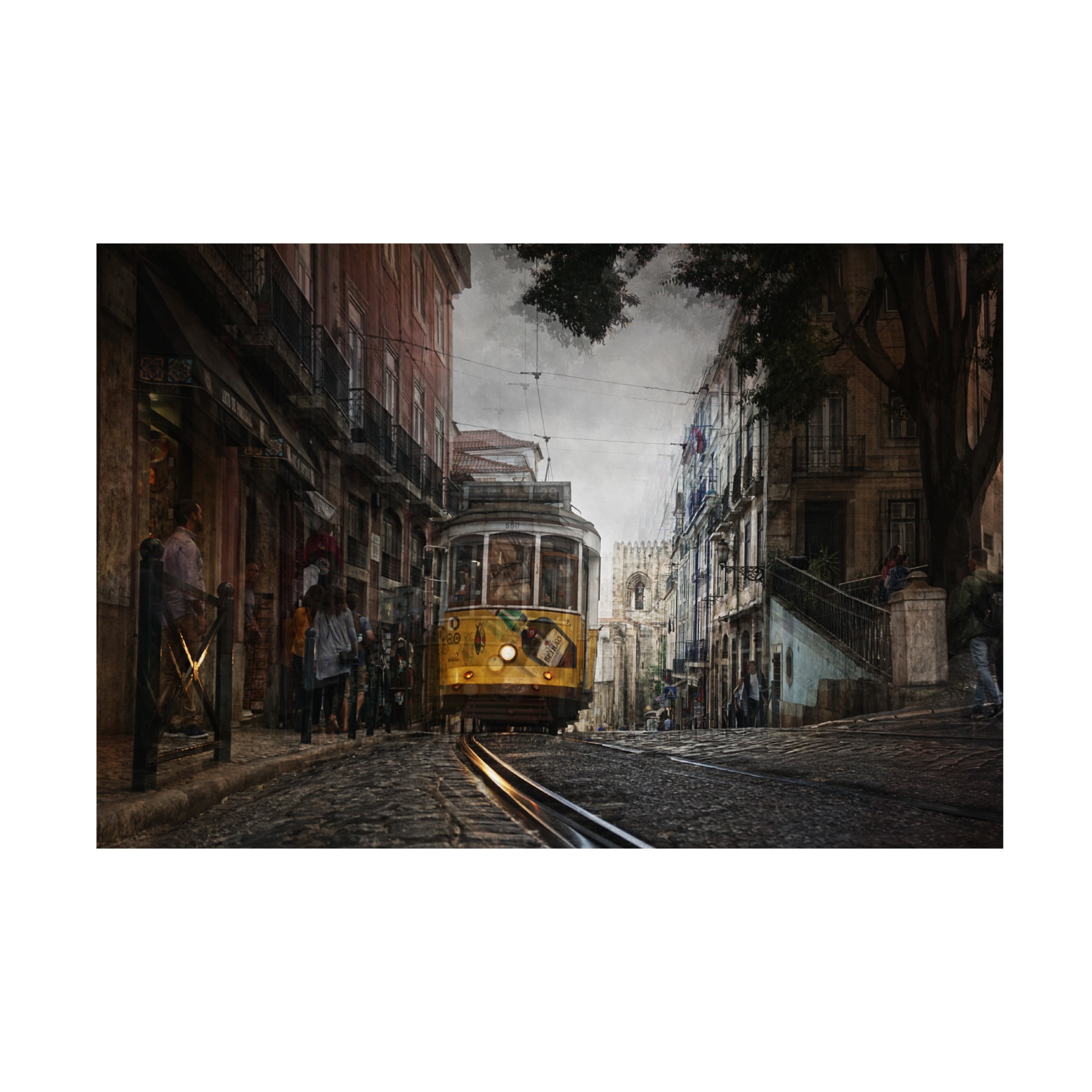 Canvas Wall Art - Jose C. Lobato 'The Exciting Lisbon' Wall Art for Living Room, Bedroom, or Office D?cor by Trademark Fine Art - 32 x 22 Inches