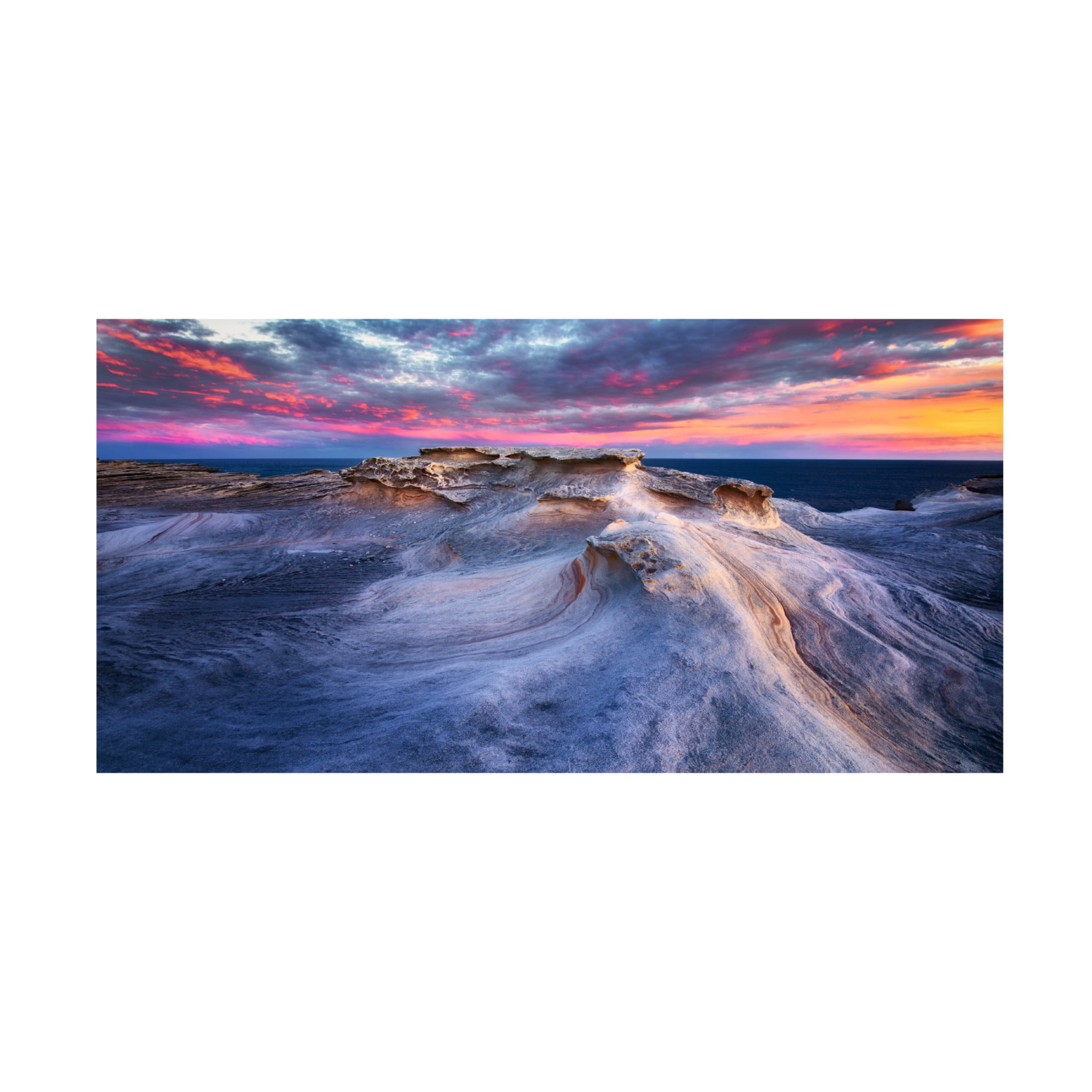 Canvas Wall Art - Joshua Zhang 'Waves' Wall Art for Living Room, Bedroom, or Office Décor by Trademark Fine Art - 19 x 10 Inches