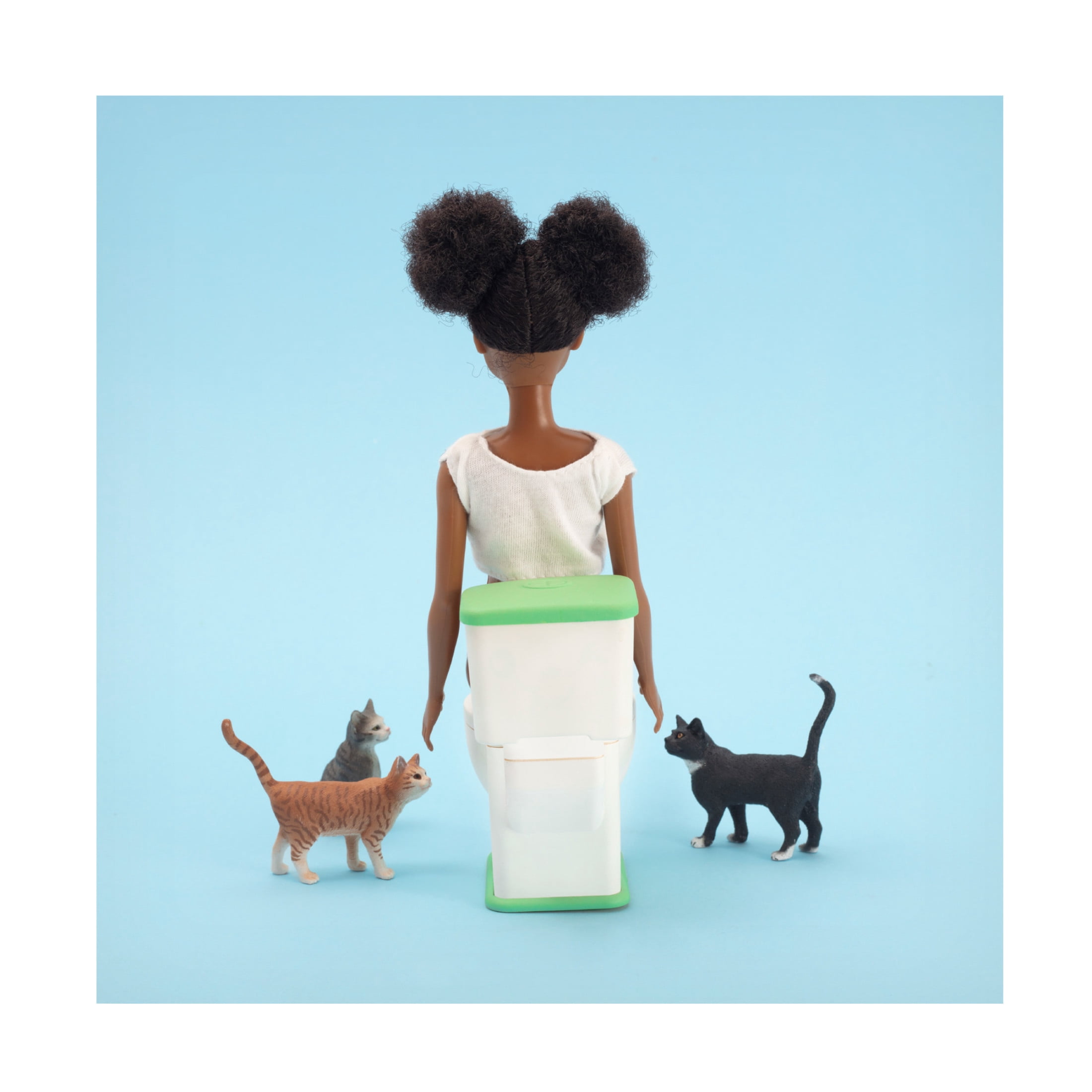 Canvas Wall Art - Julia Ramiro 'Cagar Con Gatos' Wall Art for Living Room, Bedroom, or Office Décor by Trademark Fine Art - 18 x 18 Inches