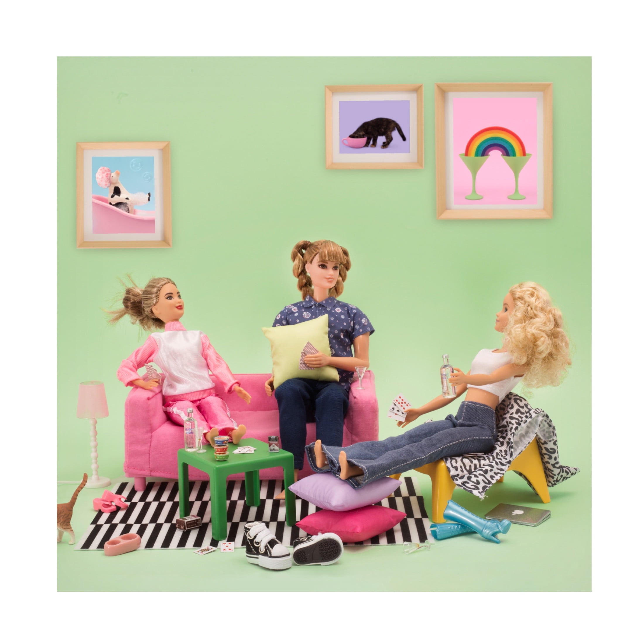 Canvas Wall Art - Julia Ramiro 'Let S Stay Home' Wall Art for Living Room, Bedroom, or Office Décor by Trademark Fine Art - 35 x 35 Inches