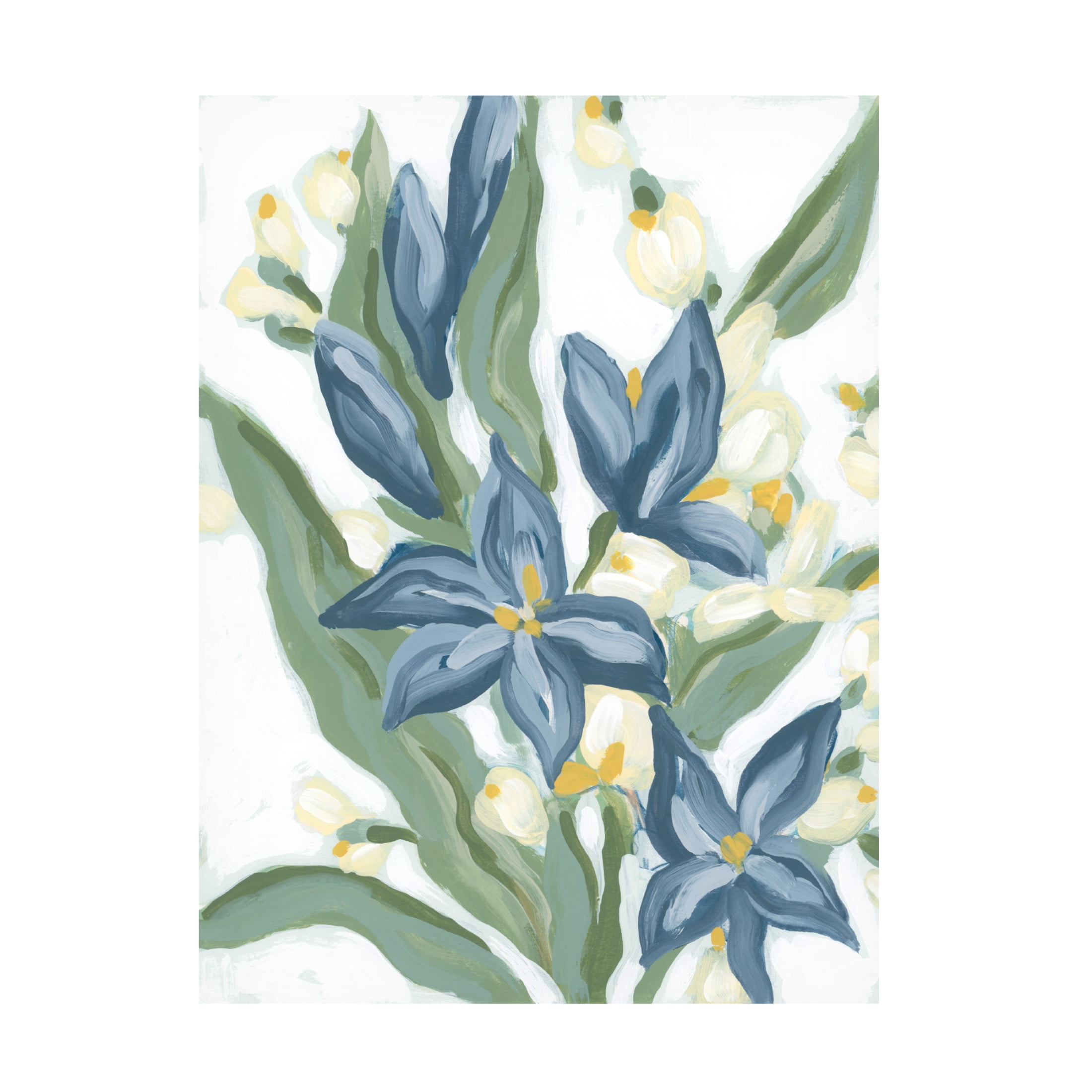 Canvas Wall Art - June Erica Vess 'Blue Nettle I' Wall Art for Living Room, Bedroom, or Office Décor by Trademark Fine Art - 35 x 47 Inches