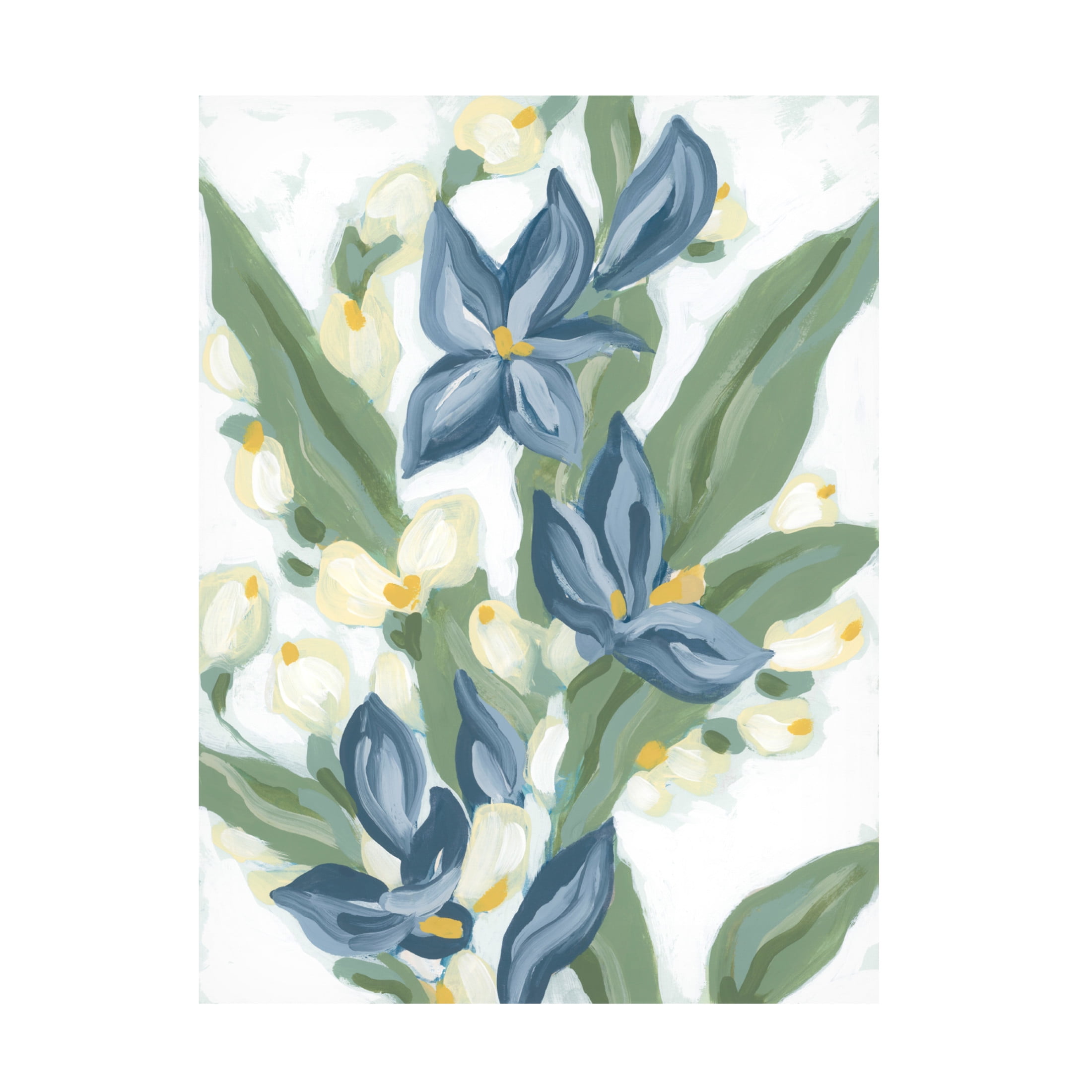 Canvas Wall Art - June Erica Vess 'Blue Nettle II' Wall Art for Living Room, Bedroom, or Office Décor by Trademark Fine Art - 14 x 19 Inches