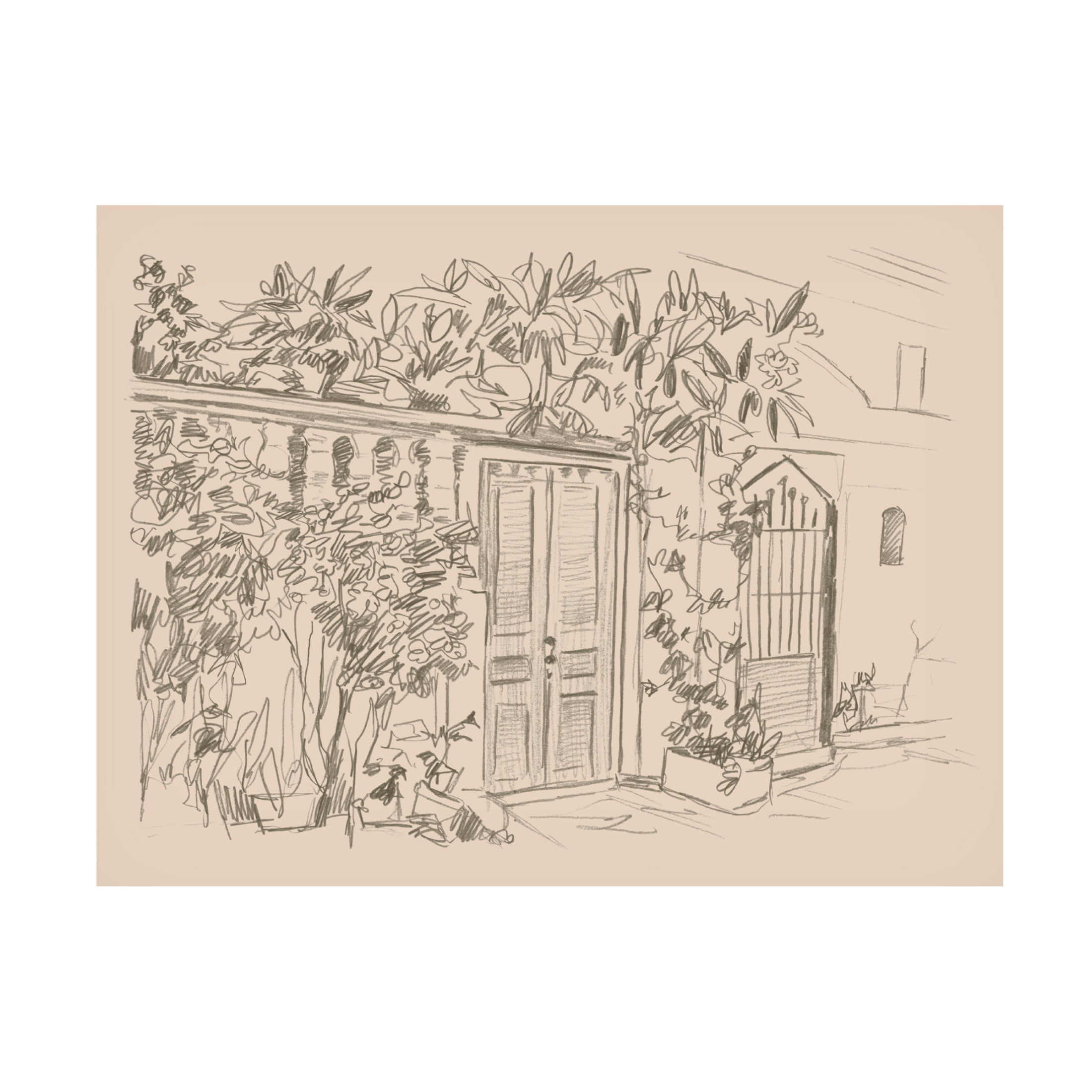 Canvas Wall Art - June Erica Vess 'City Sketches IV' Wall Art for Living Room, Bedroom, or Office Décor by Trademark Fine Art - 19 x 14 Inches