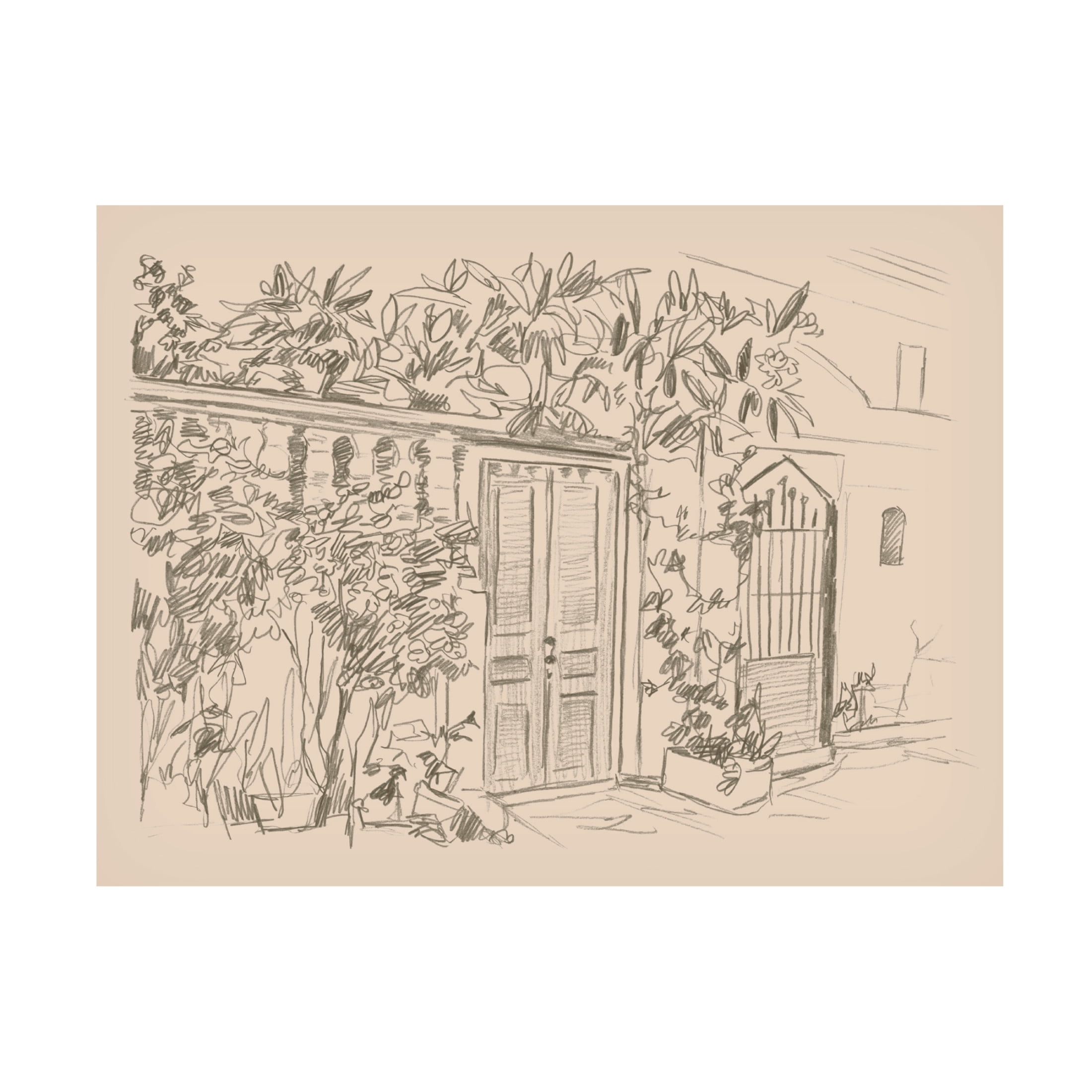 Canvas Wall Art - June Erica Vess 'City Sketches IV' Wall Art for Living Room, Bedroom, or Office Décor by Trademark Fine Art - 47 x 35 Inches