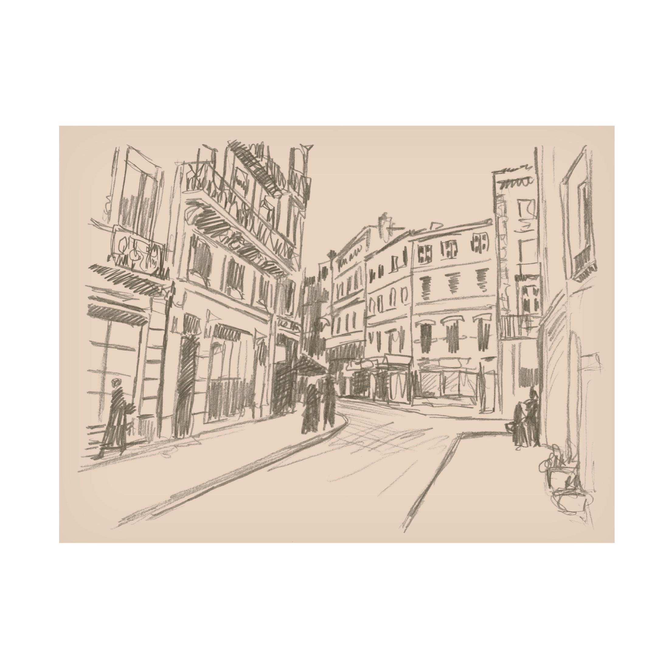 Canvas Wall Art - June Erica Vess 'City Sketches VI' Wall Art for Living Room, Bedroom, or Office Décor by Trademark Fine Art - 24 x 18 Inches