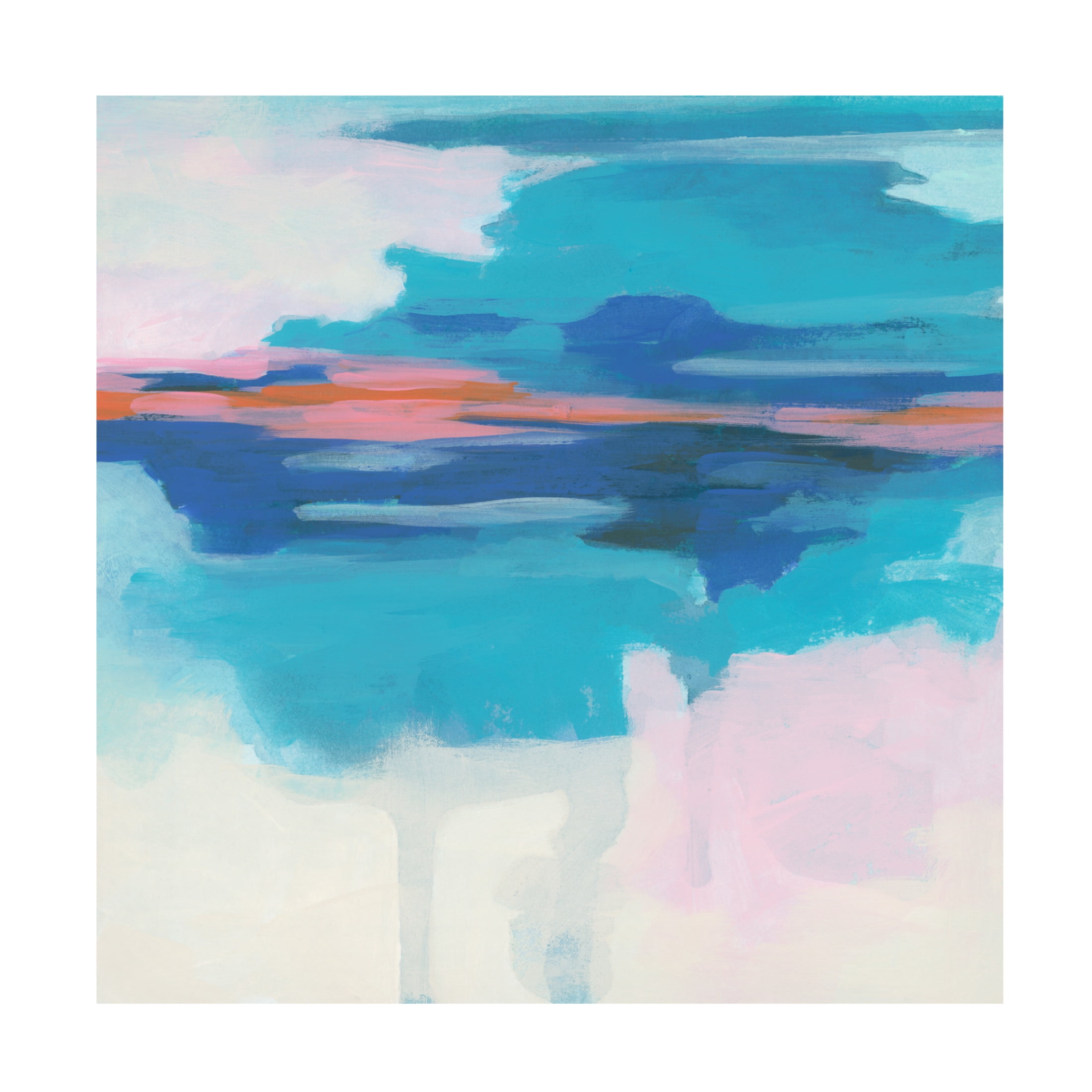 Canvas Wall Art - June Erica Vess 'Cyan Sunset I' Wall Art for Living Room, Bedroom, or Office Décor by Trademark Fine Art - 18 x 18 Inches