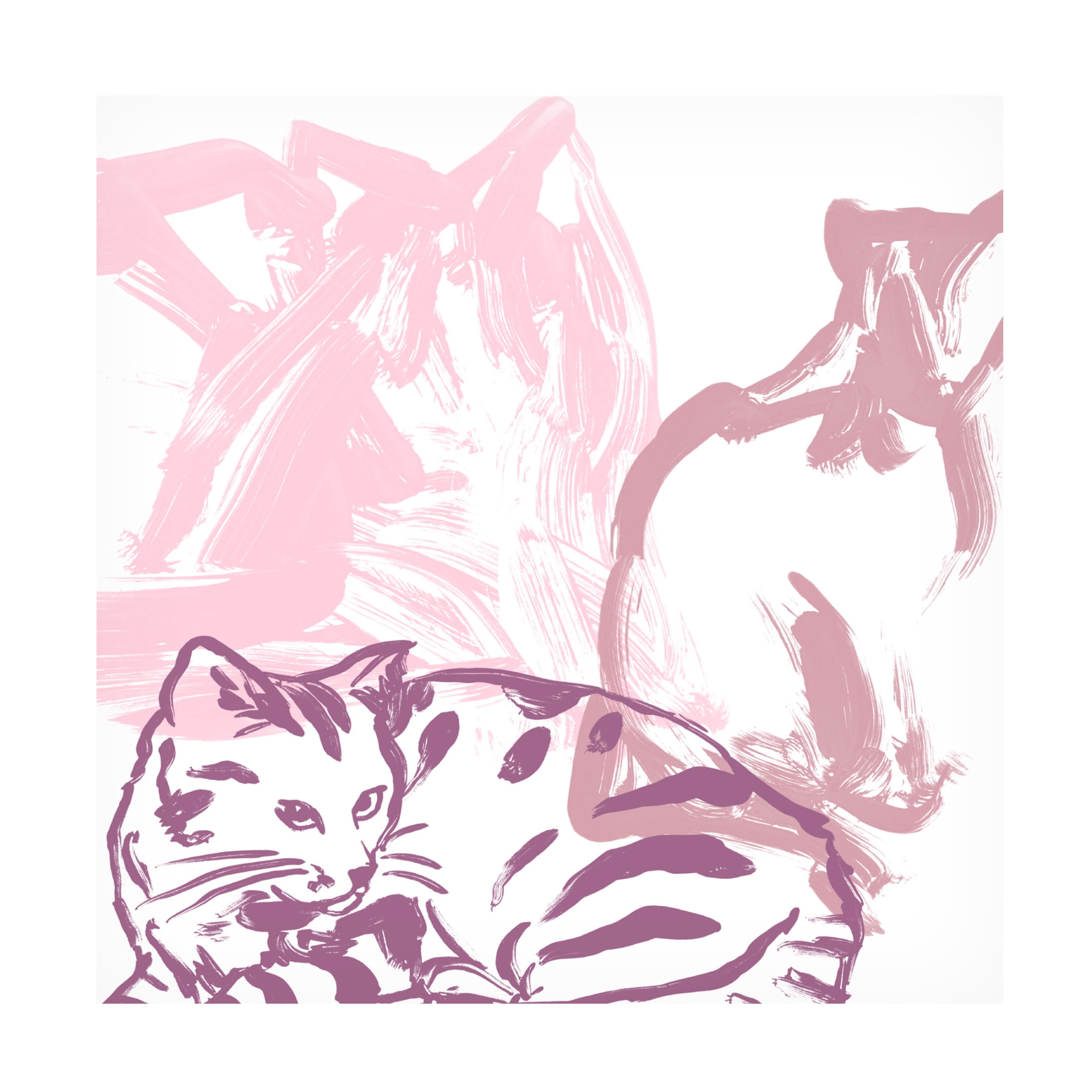 Canvas Wall Art - June Erica Vess 'Paint Box Cats I' Wall Art for Living Room, Bedroom, or Office Décor by Trademark Fine Art - 18 x 18 Inches