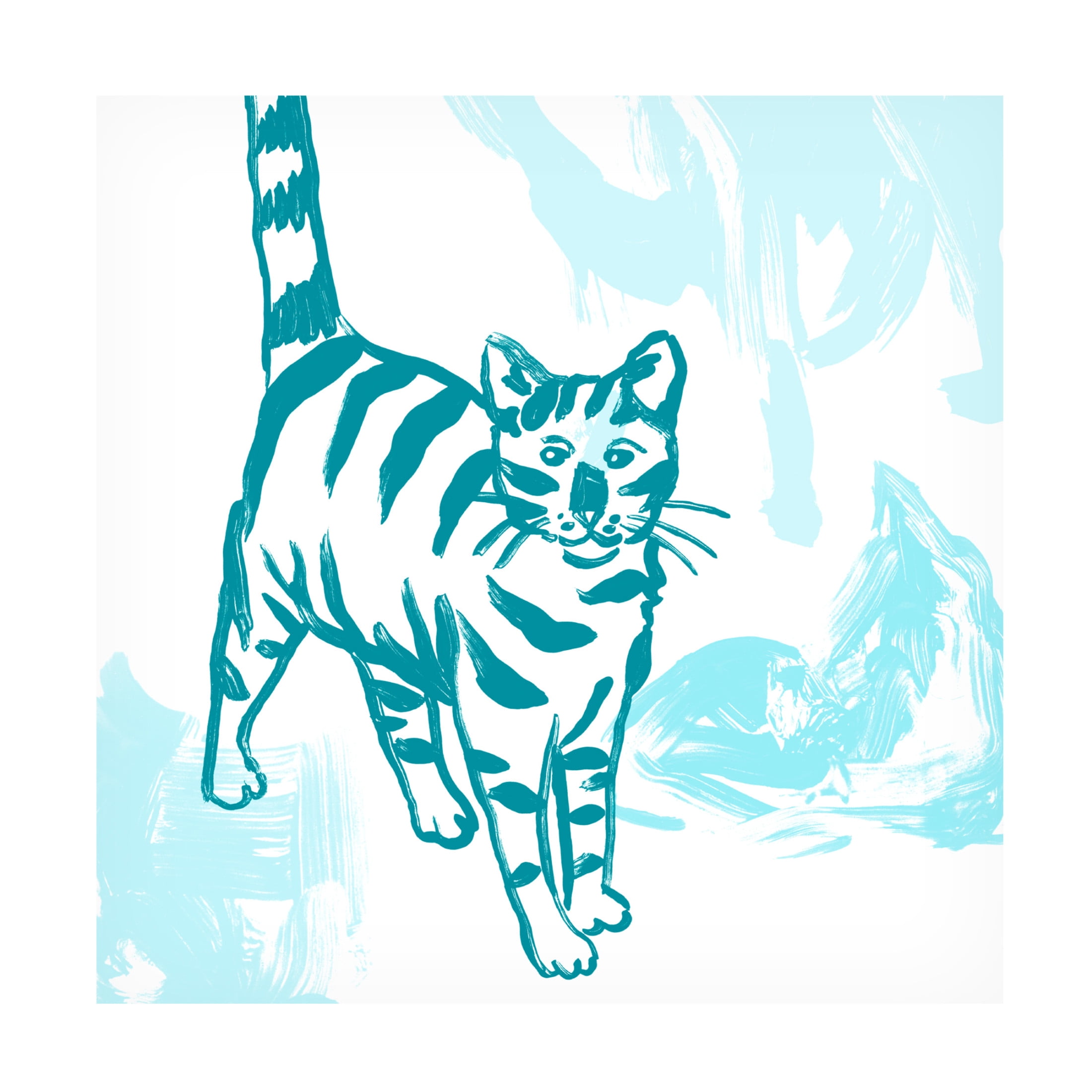 Canvas Wall Art - June Erica Vess 'Paint Box Cats VII' Wall Art for Living Room, Bedroom, or Office Décor by Trademark Fine Art - 35 x 35 Inches