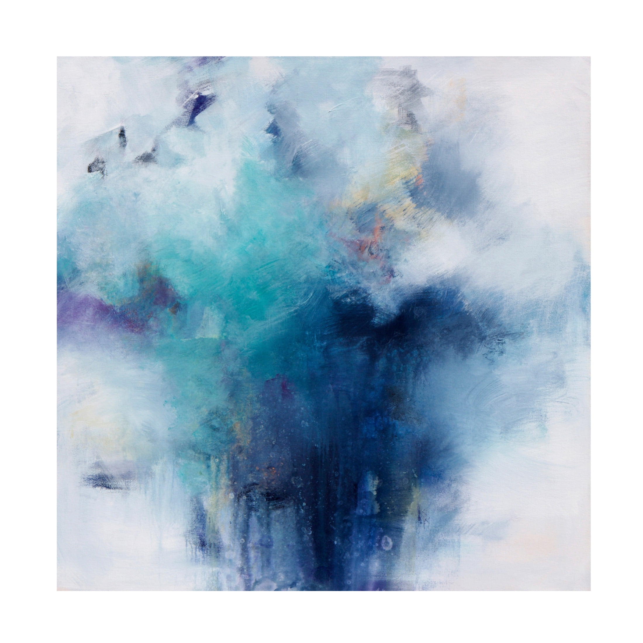 Canvas Wall Art - Karen Hale 'Blue Fusion 2' Wall Art for Living Room, Bedroom, or Office Décor by Trademark Fine Art - 14 x 14 Inches