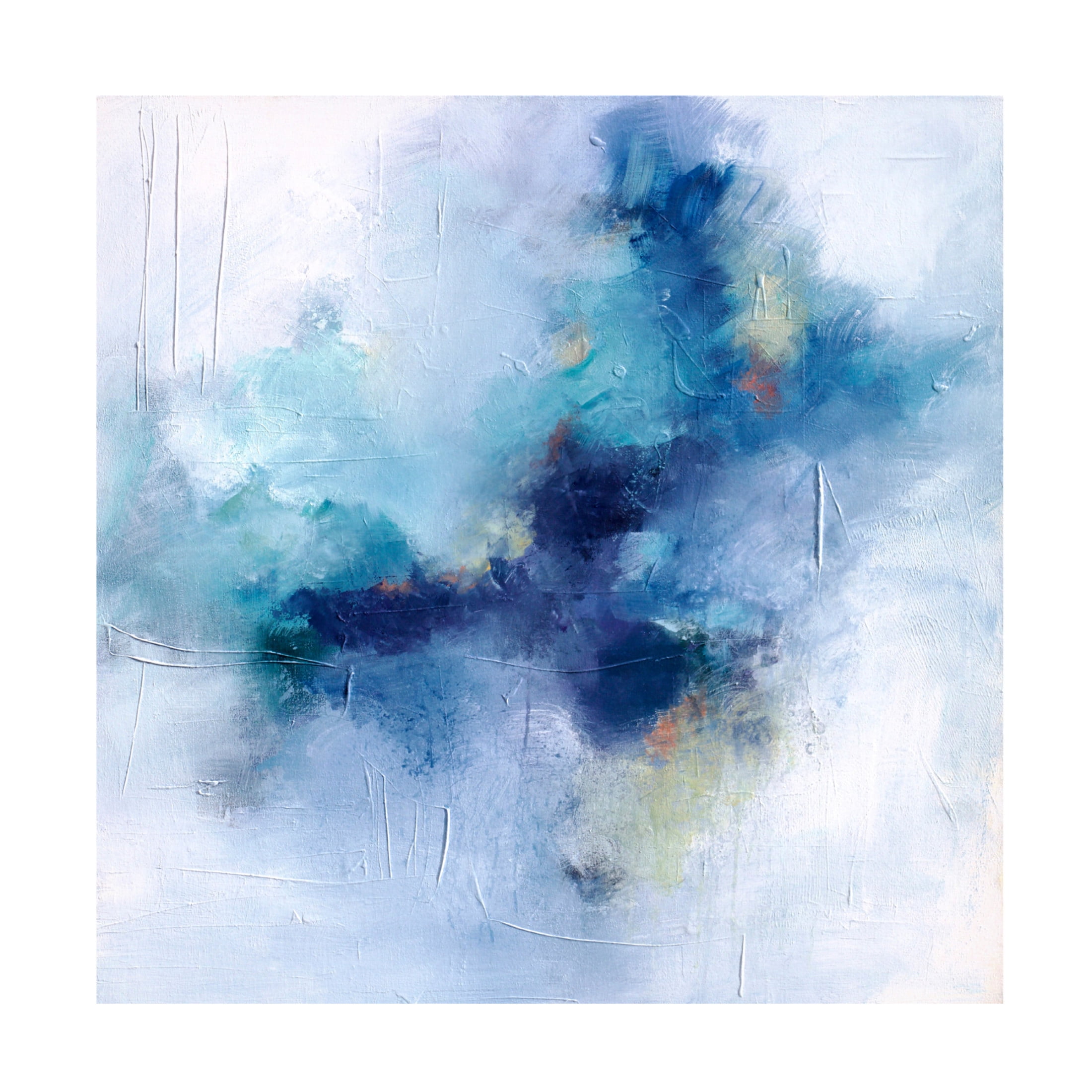 Canvas Wall Art - Karen Hale 'Blue Fusion 3' Wall Art for Living Room, Bedroom, or Office Décor by Trademark Fine Art - 24 x 24 Inches