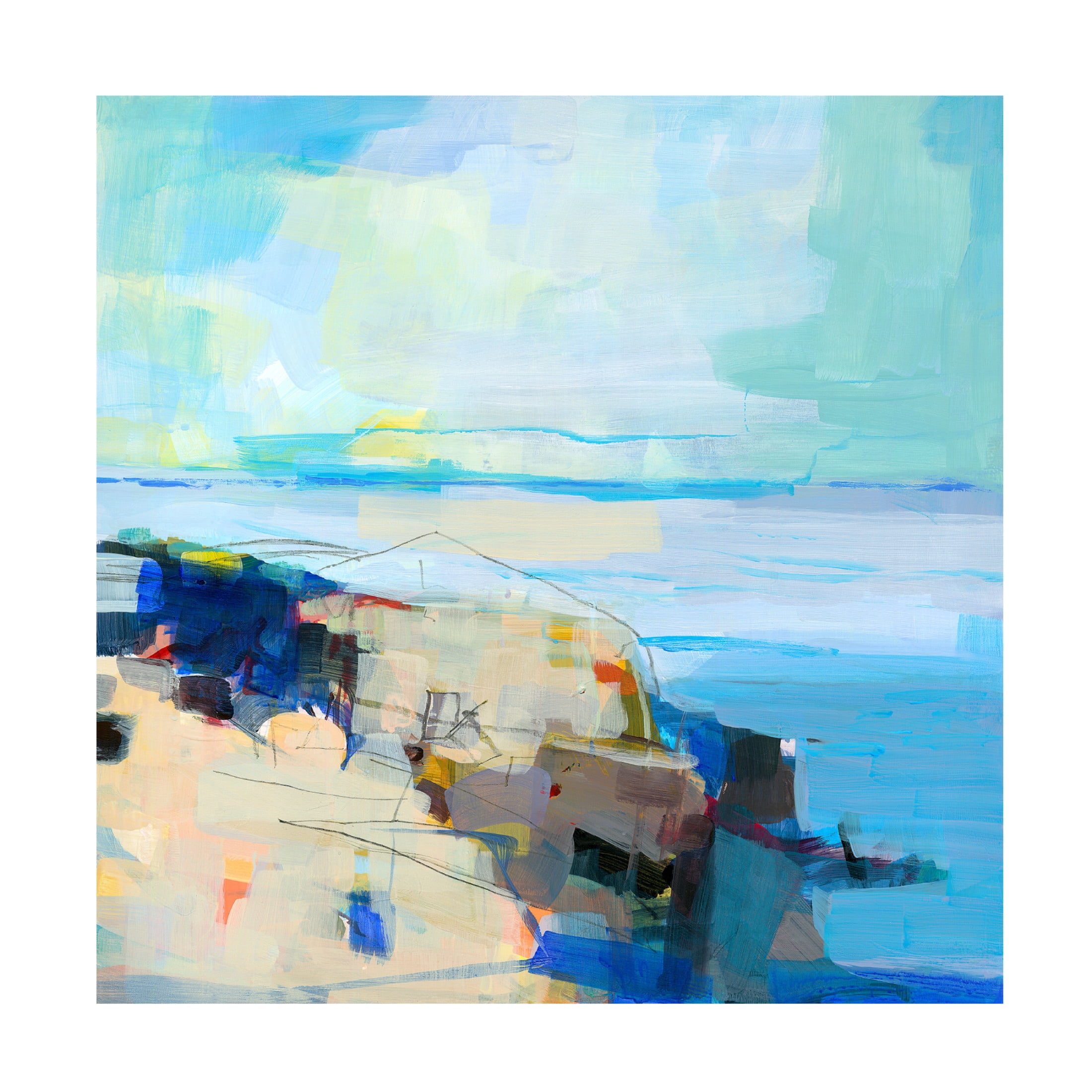 Canvas Wall Art - Kathleen Robbins 'Marginal Way II' Wall Art for Living Room, Bedroom, or Office Décor by Trademark Fine Art - 18 x 18 Inches