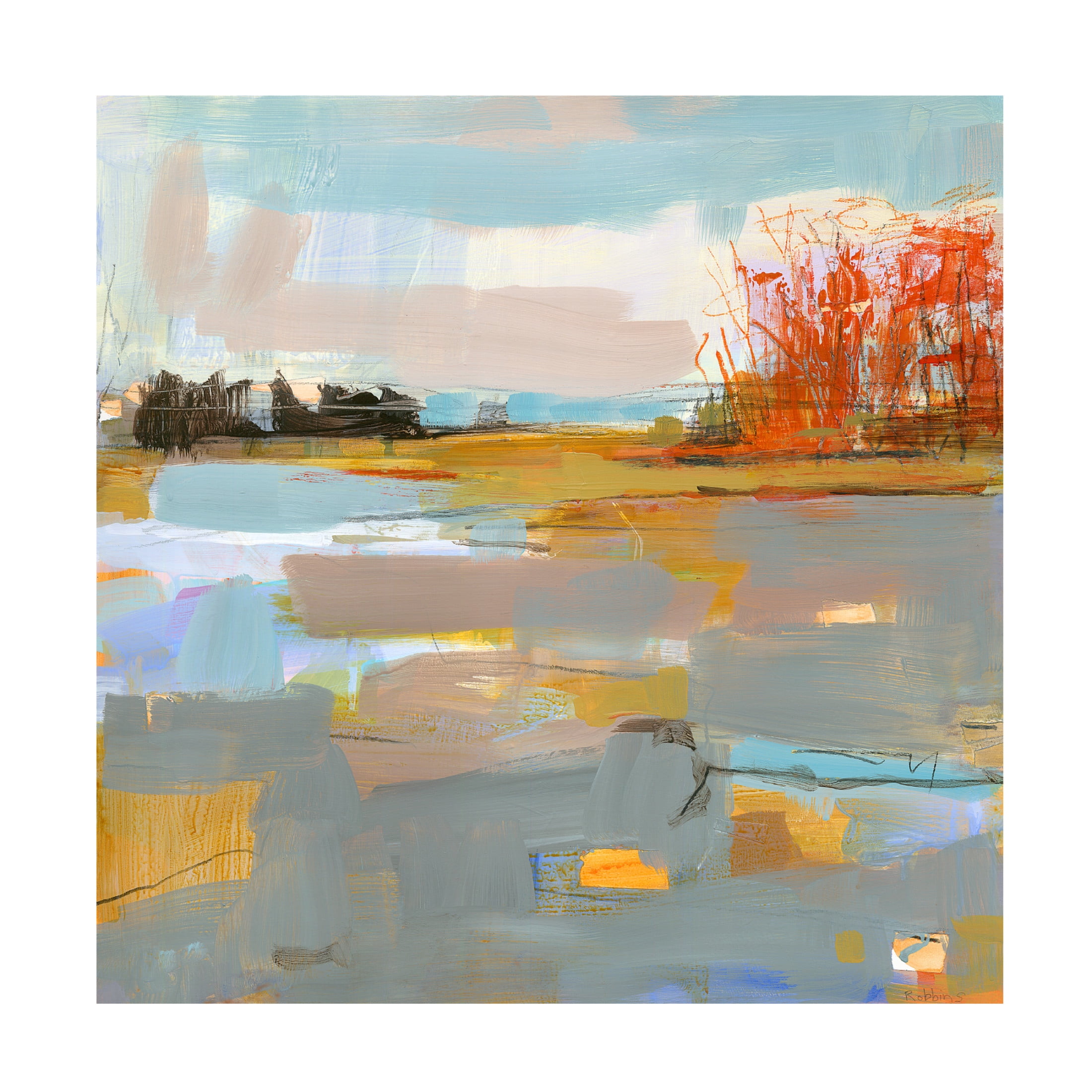 Canvas Wall Art - Kathleen Robbins 'Rowley Marsh 2' Wall Art for Living Room, Bedroom, or Office Décor by Trademark Fine Art - 24 x 24 Inches