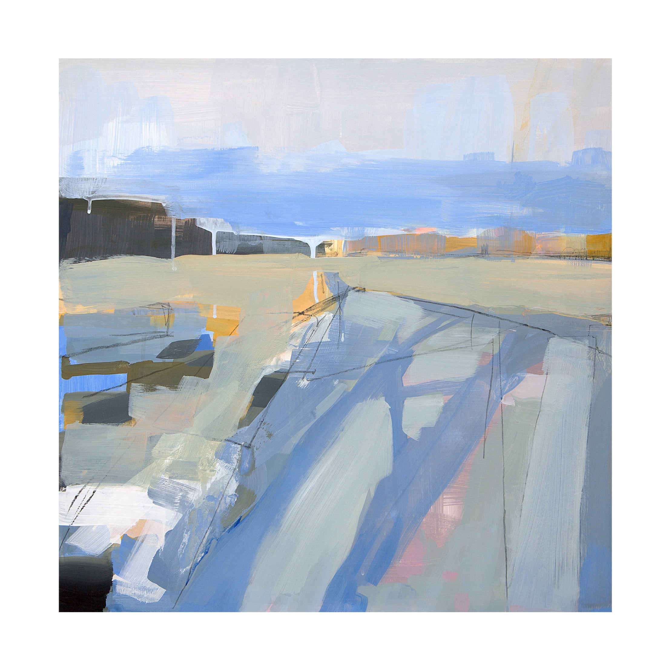 Canvas Wall Art - Kathleen Robbins 'Snow Melt Rowley Mass' Wall Art for Living Room, Bedroom, or Office Décor by Trademark Fine Art - 35 x 35 Inches