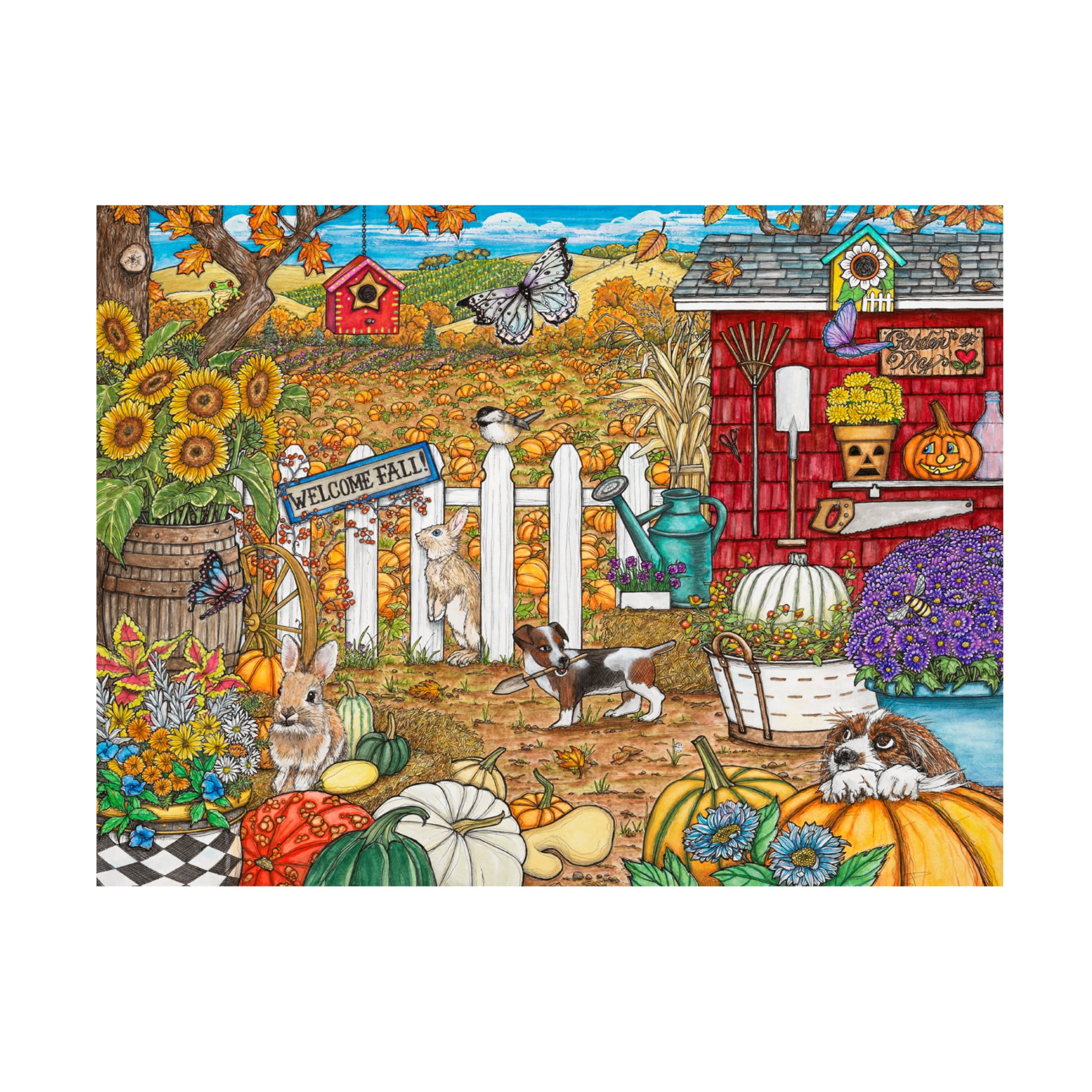 Canvas Wall Art - Kathy Kehoe Bambeck 'Welcome Fall' Wall Art for Living Room, Bedroom, or Office Décor by Trademark Fine Art - 24 x 18 Inches