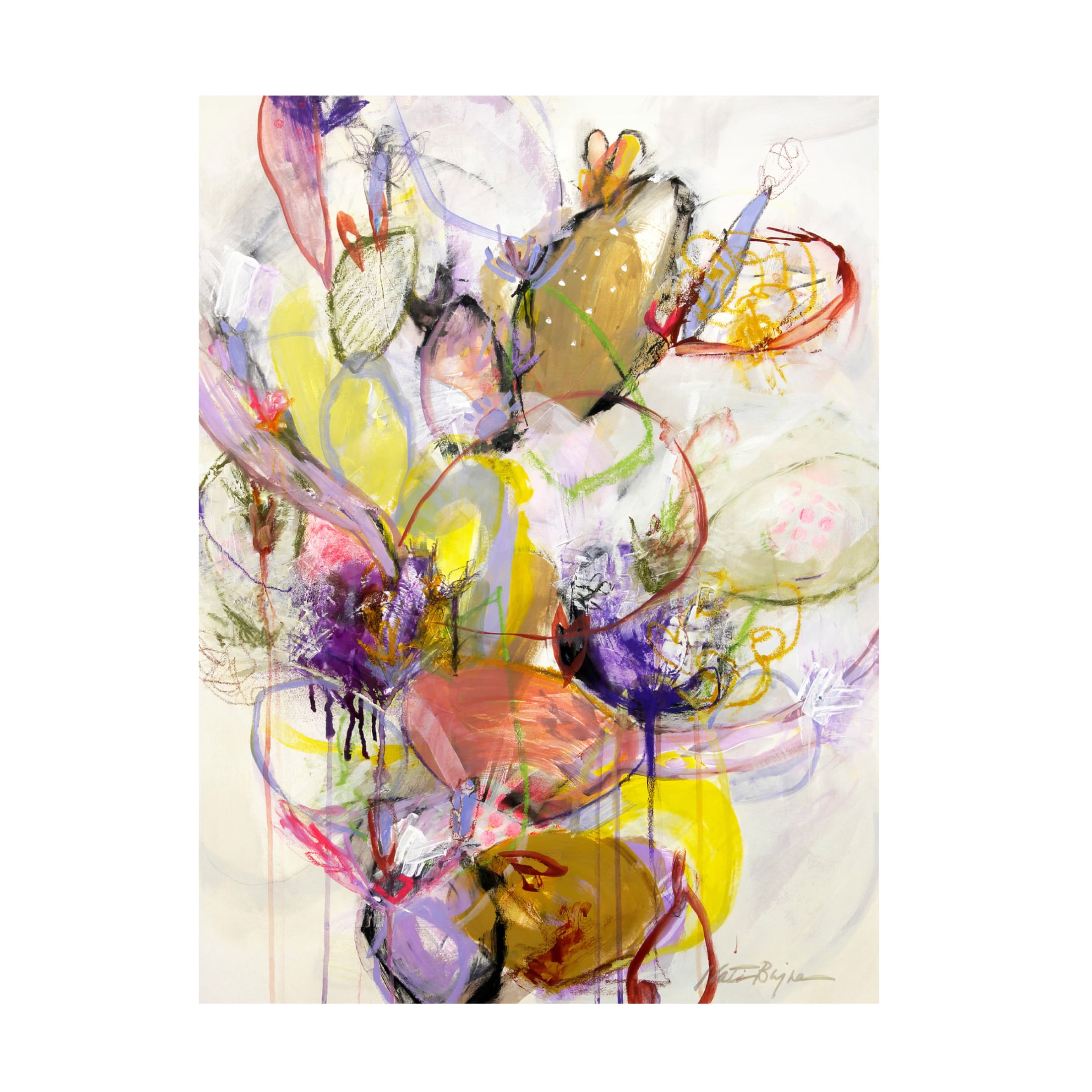 Canvas Wall Art - Kati Bujna 'Cosmic Pear Cactus 3' Wall Art for Living Room, Bedroom, or Office Décor by Trademark Fine Art - 14 x 19 Inches