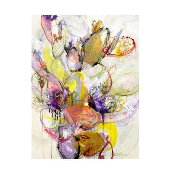 Canvas Wall Art - Kati Bujna 'Cosmic Pear Cactus 3' Wall Art for Living Room, Bedroom, or Office Décor by Trademark Fine Art - 14 x 19 Inches