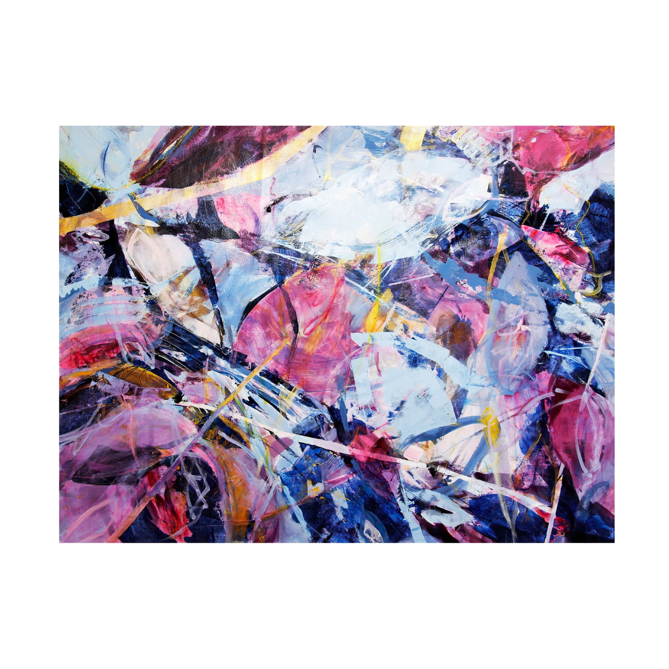 Canvas Wall Art - Kati Bujna 'Icy Winter Leaves 4' Wall Art for Living Room, Bedroom, or Office Décor by Trademark Fine Art - 47 x 35 Inches