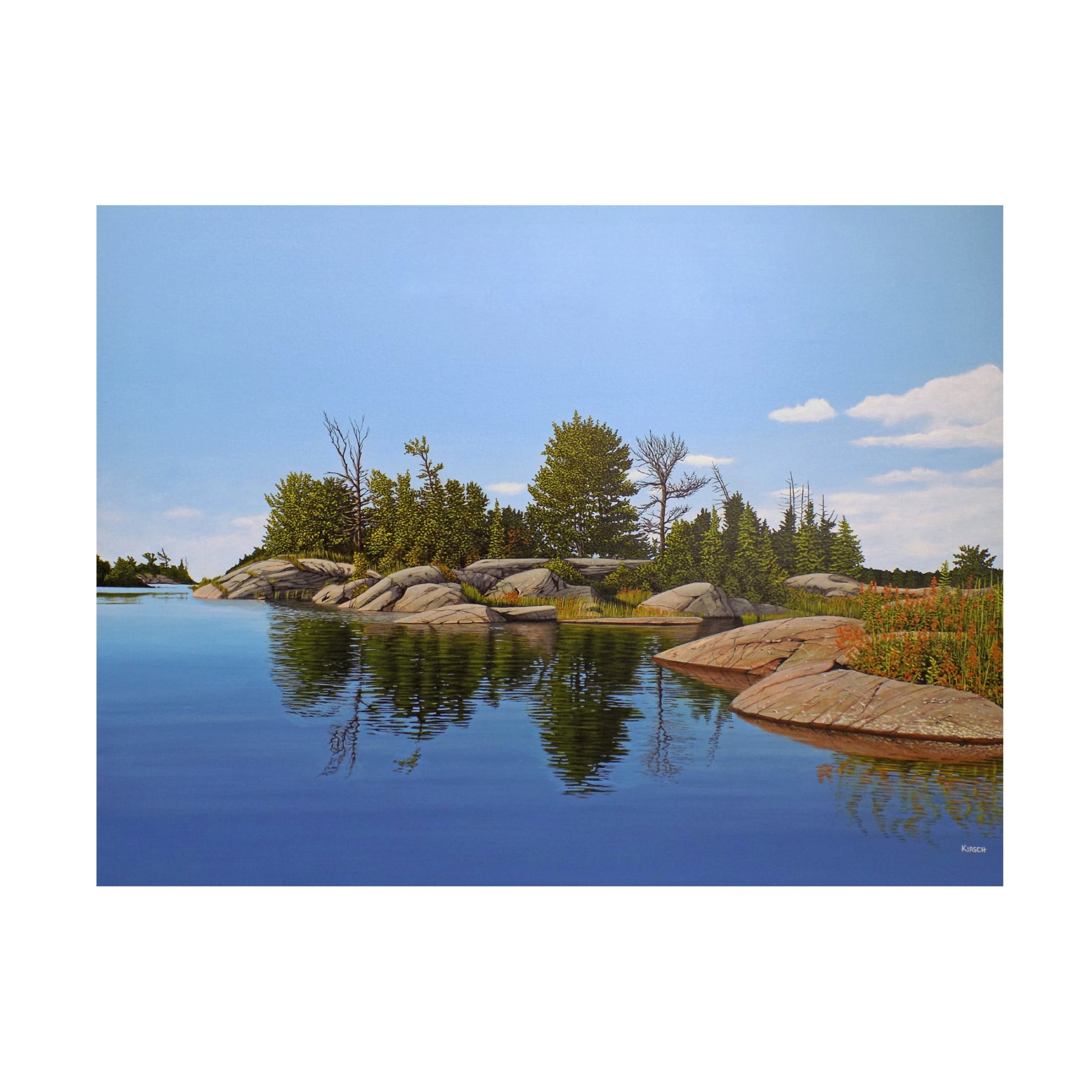 Canvas Wall Art - Kenneth M Kirsch 'Beyond the Rocks' Wall Art for Living Room, Bedroom, or Office Décor by Trademark Fine Art - 19 x 14 Inches