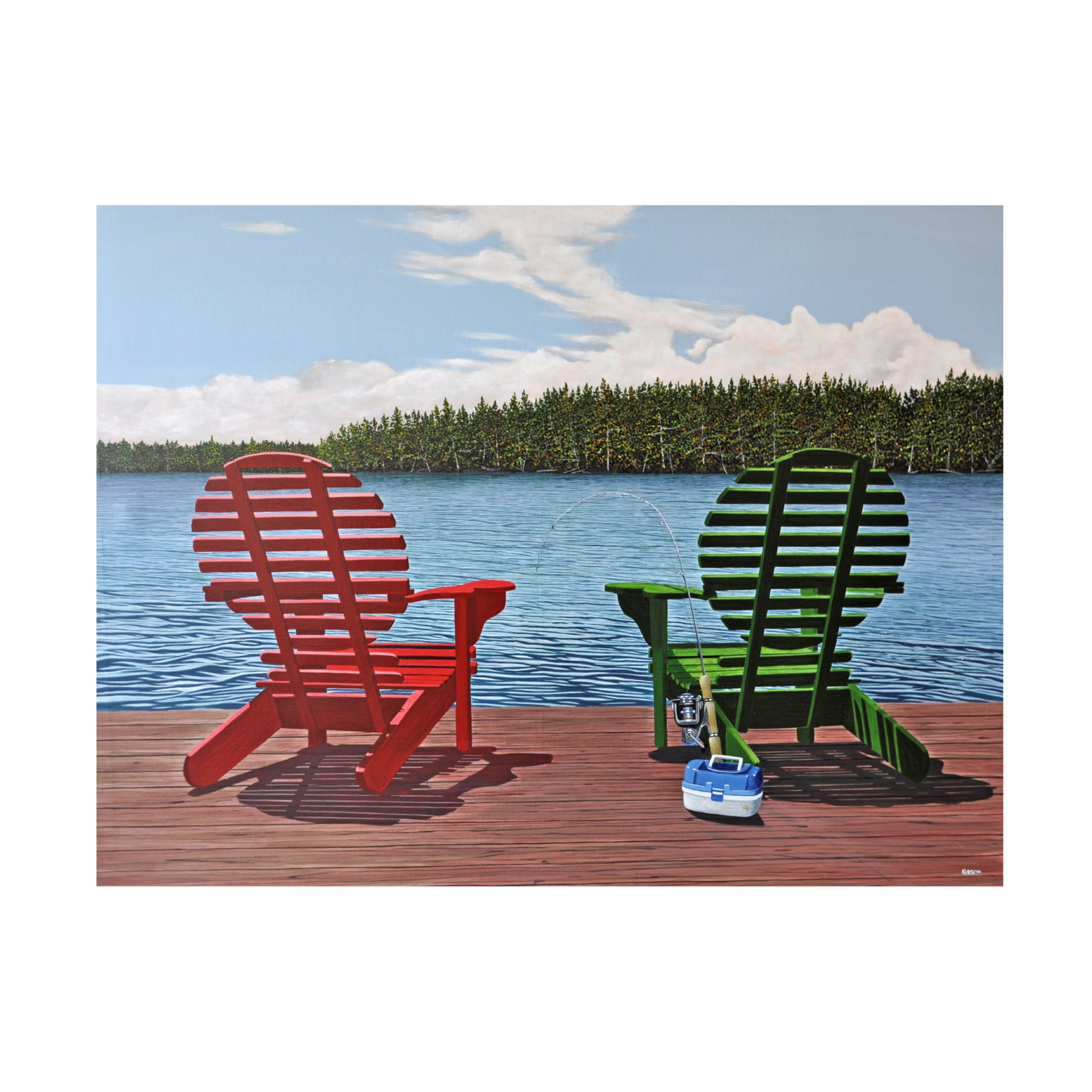 Canvas Wall Art - Kenneth M Kirsch 'Dockside' Wall Art for Living Room, Bedroom, or Office Décor by Trademark Fine Art - 32 x 24 Inches