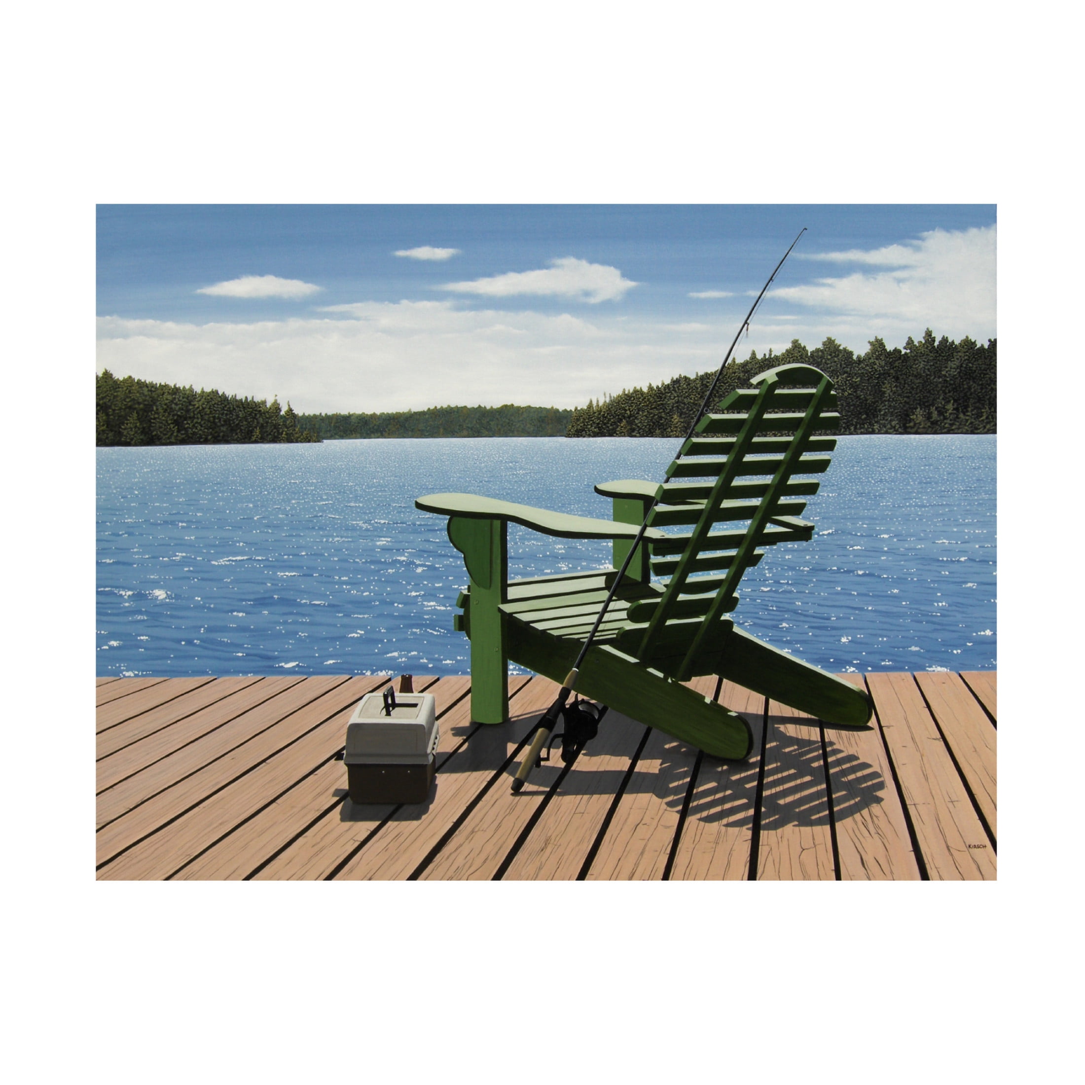 Canvas Wall Art - Kenneth M Kirsch 'FishingChair' Wall Art for Living Room, Bedroom, or Office Décor by Trademark Fine Art - 32 x 24 Inches
