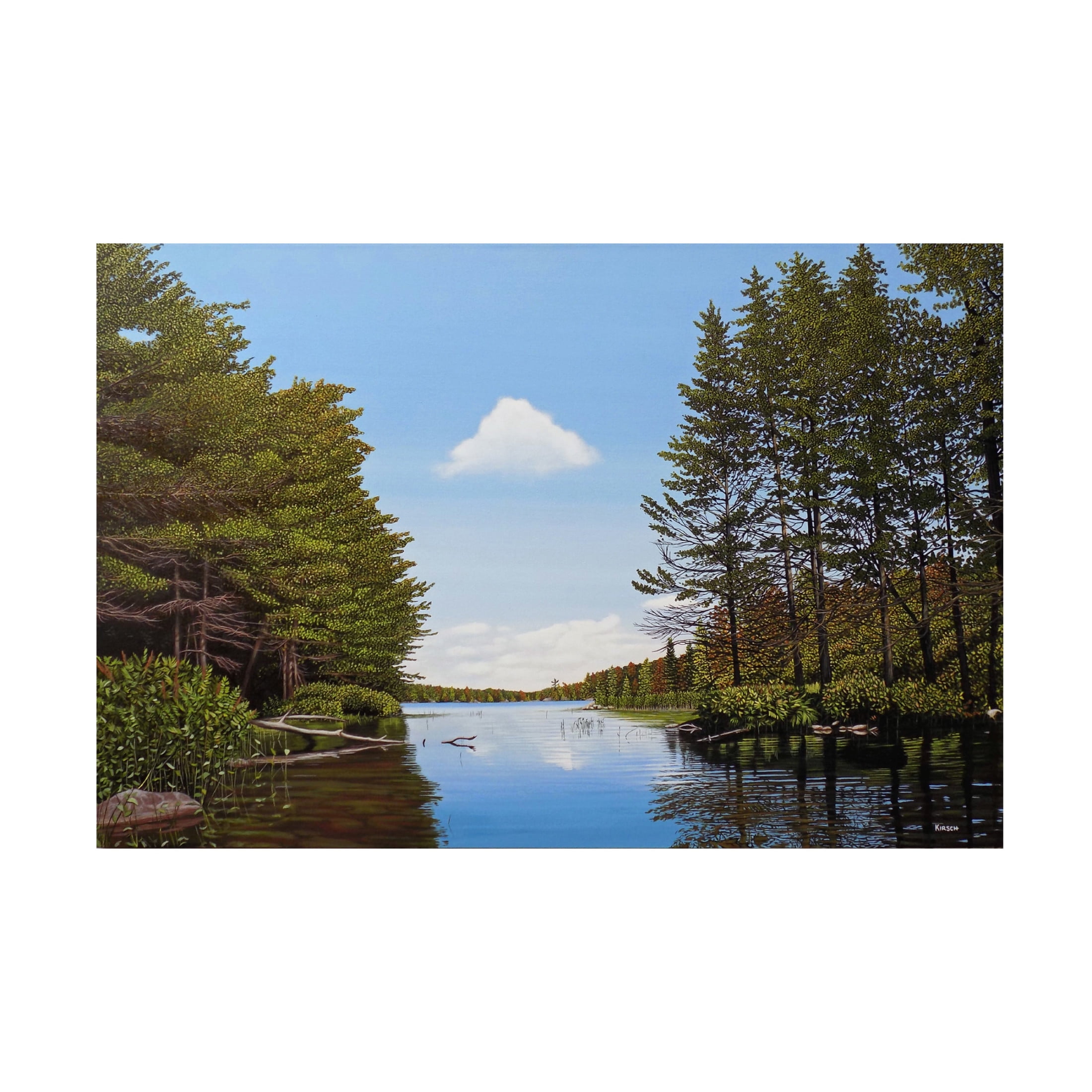 Canvas Wall Art - Kenneth M Kirsch 'Spider Lake Pond' Wall Art for Living Room, Bedroom, or Office Décor by Trademark Fine Art - 24 x 16 Inches